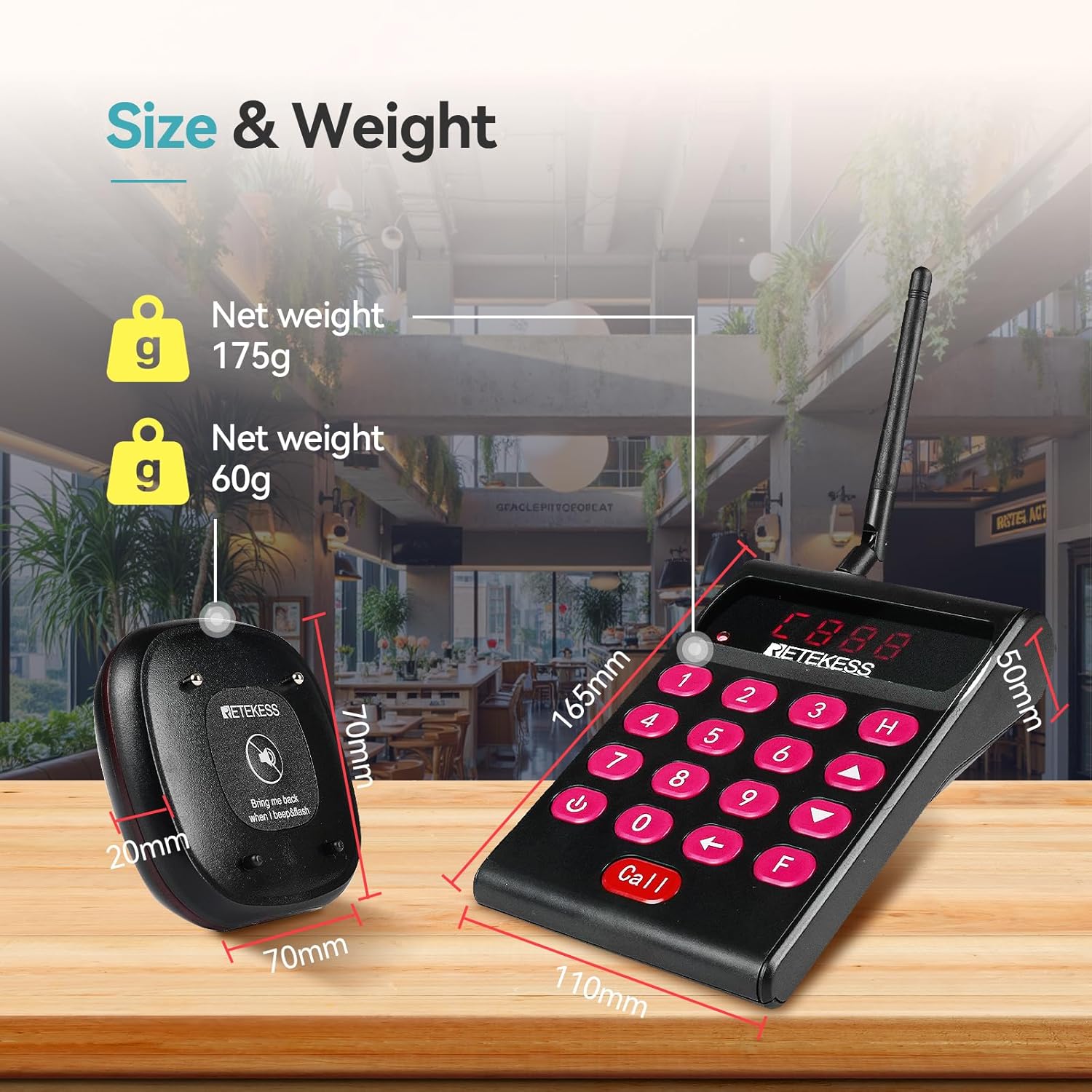 retekess TD161 Cercapersone Ristorante Wireless (20 Pager) - immagine 8