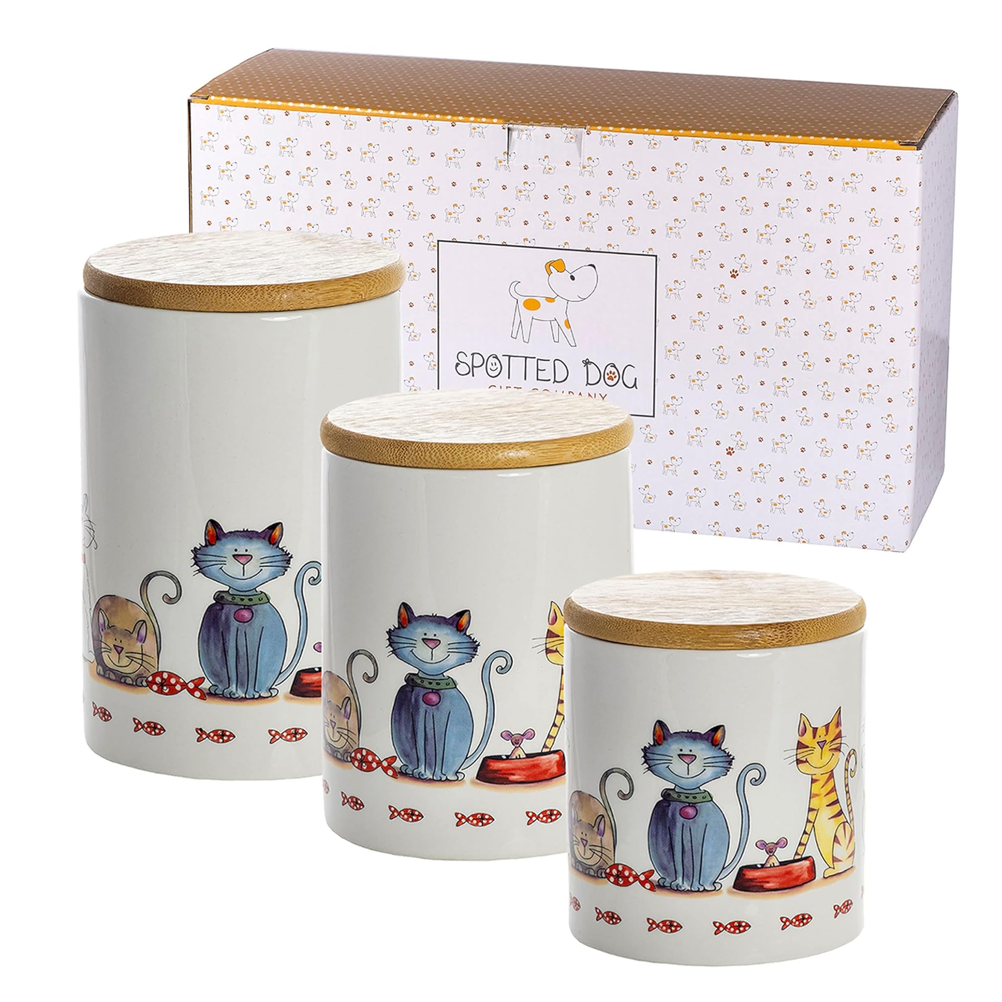 Spotted Dog Gift Company - 3 Barattoli Cucina Gatti