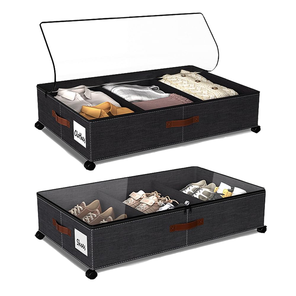 Contenitori Sottoletto con Ruote 2 Pezzi