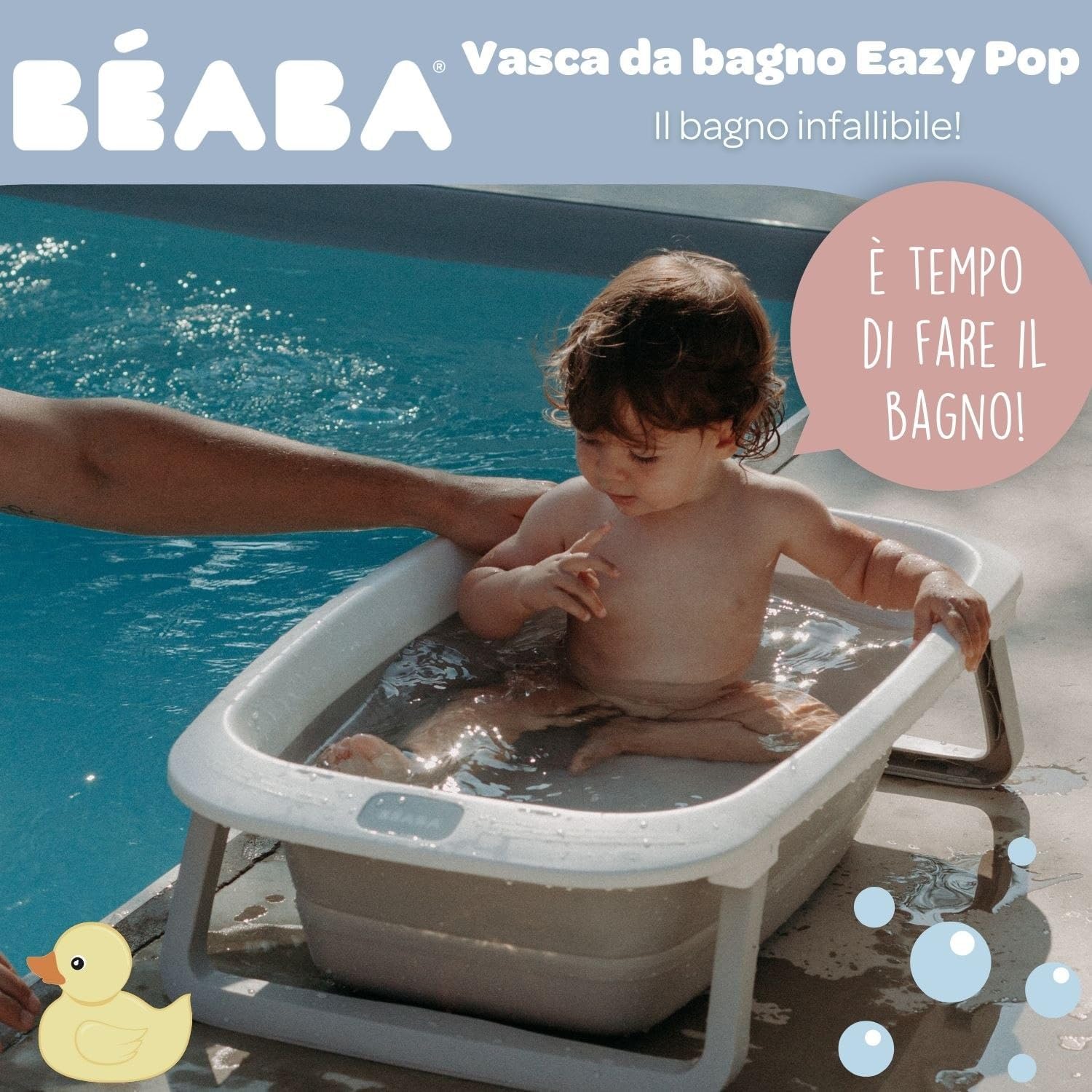 Béaba Vaschetta Bagnetto Pieghevole Eazy Pop Camélé'O, Grigio - immagine 2