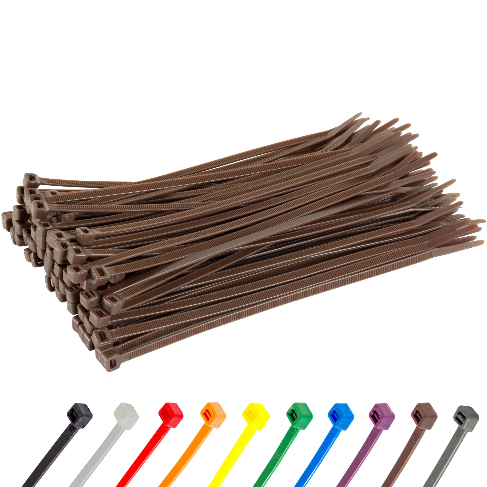 Gocableties - Fascette Plastica Marroni 200x2.5mm 100 Pz