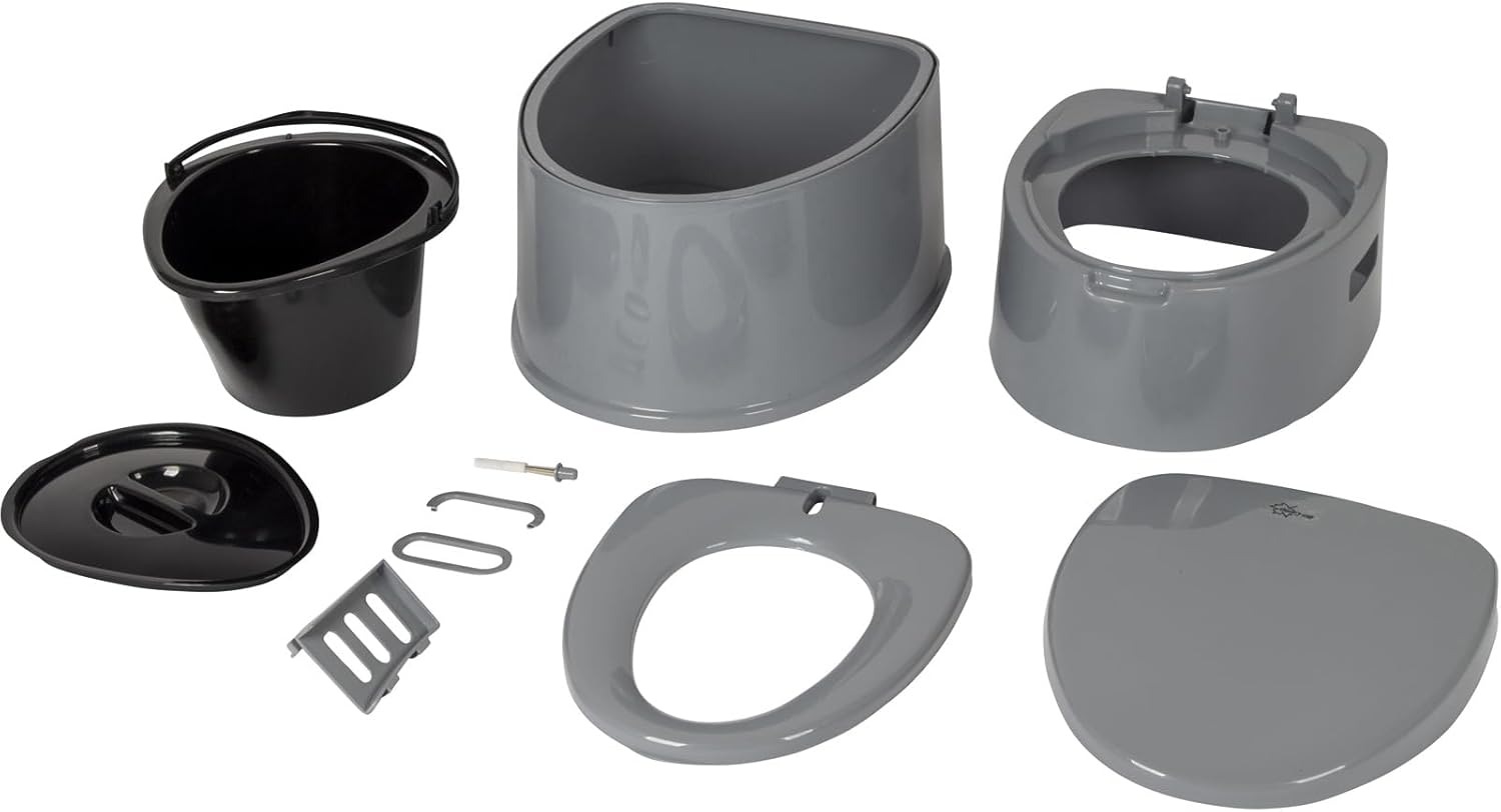 Bo-Camp - WC portatile divisibile - Altezza seduta 45 cm - 7 Litri - Grigio - immagine 3