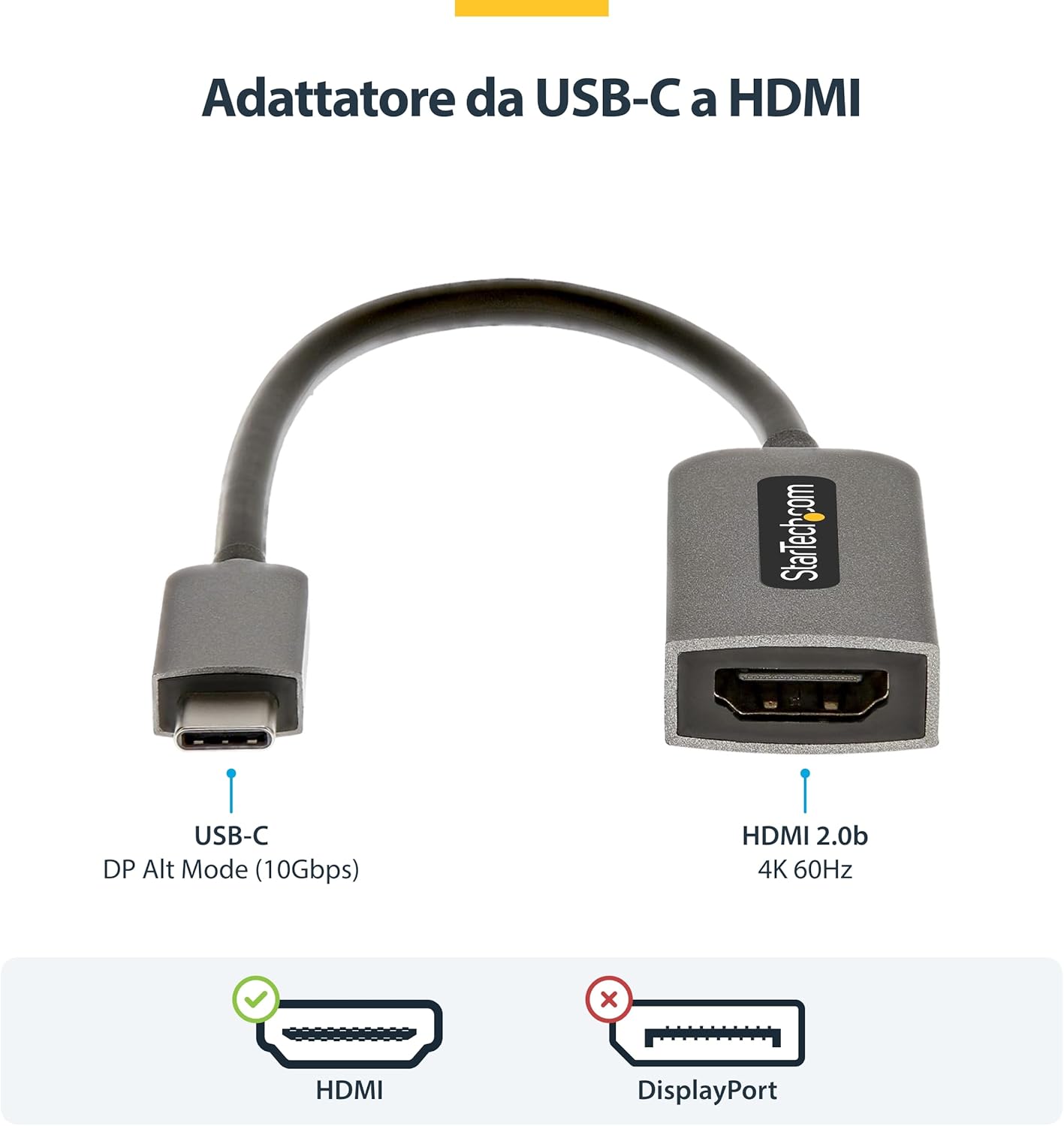 Startech.com Adattatore USB-C a HDMI 2.1 4K 60Hz HDR10 - immagine 2