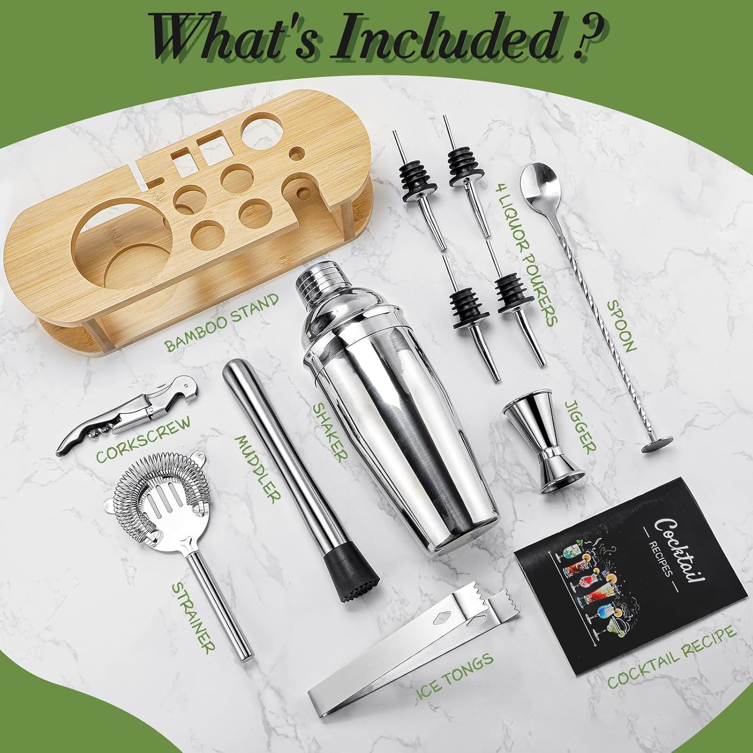 Set Shaker da Cocktail Professionale 12 Pezzi - immagine 2