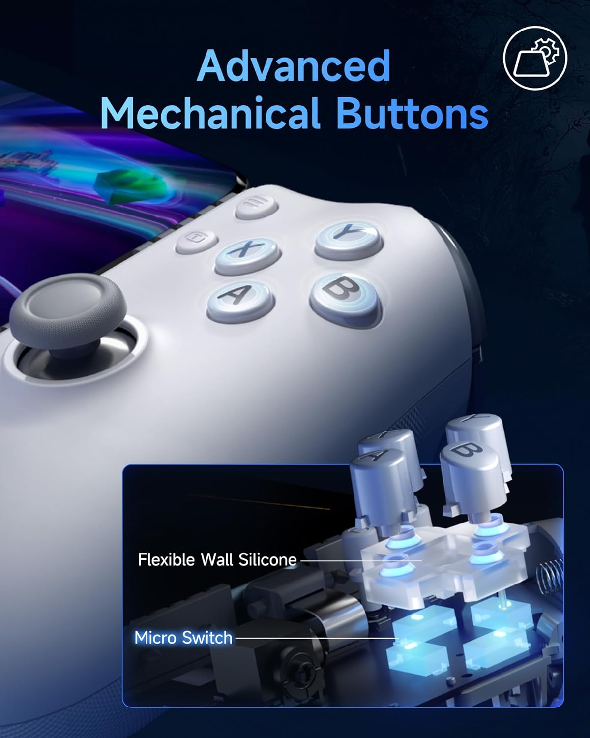 EasySMX M15 Controller Smartphone Android e iPhone 15, Bianco - immagine 4