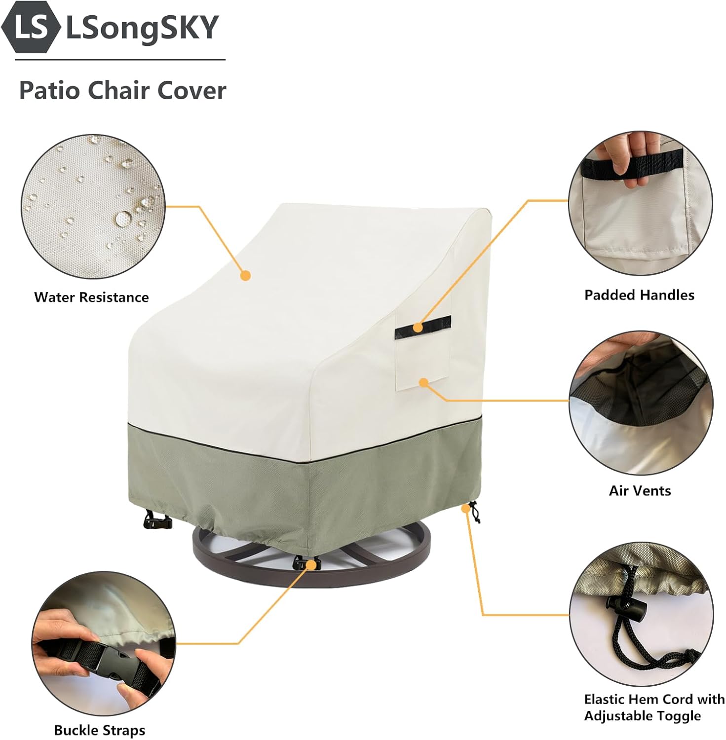 Copertura Impermeabile per Sedia Girevole da Esterno (2 pz) - immagine 4
