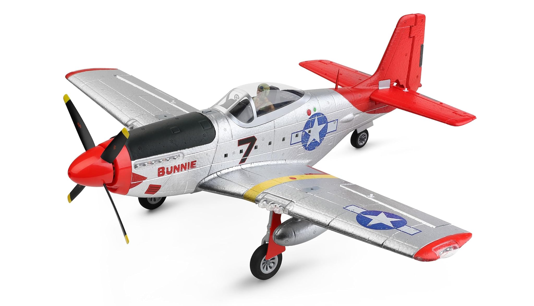 Amewi AMXFlight P51 4 canali 3D/6G RTF rosso RC telecomandati