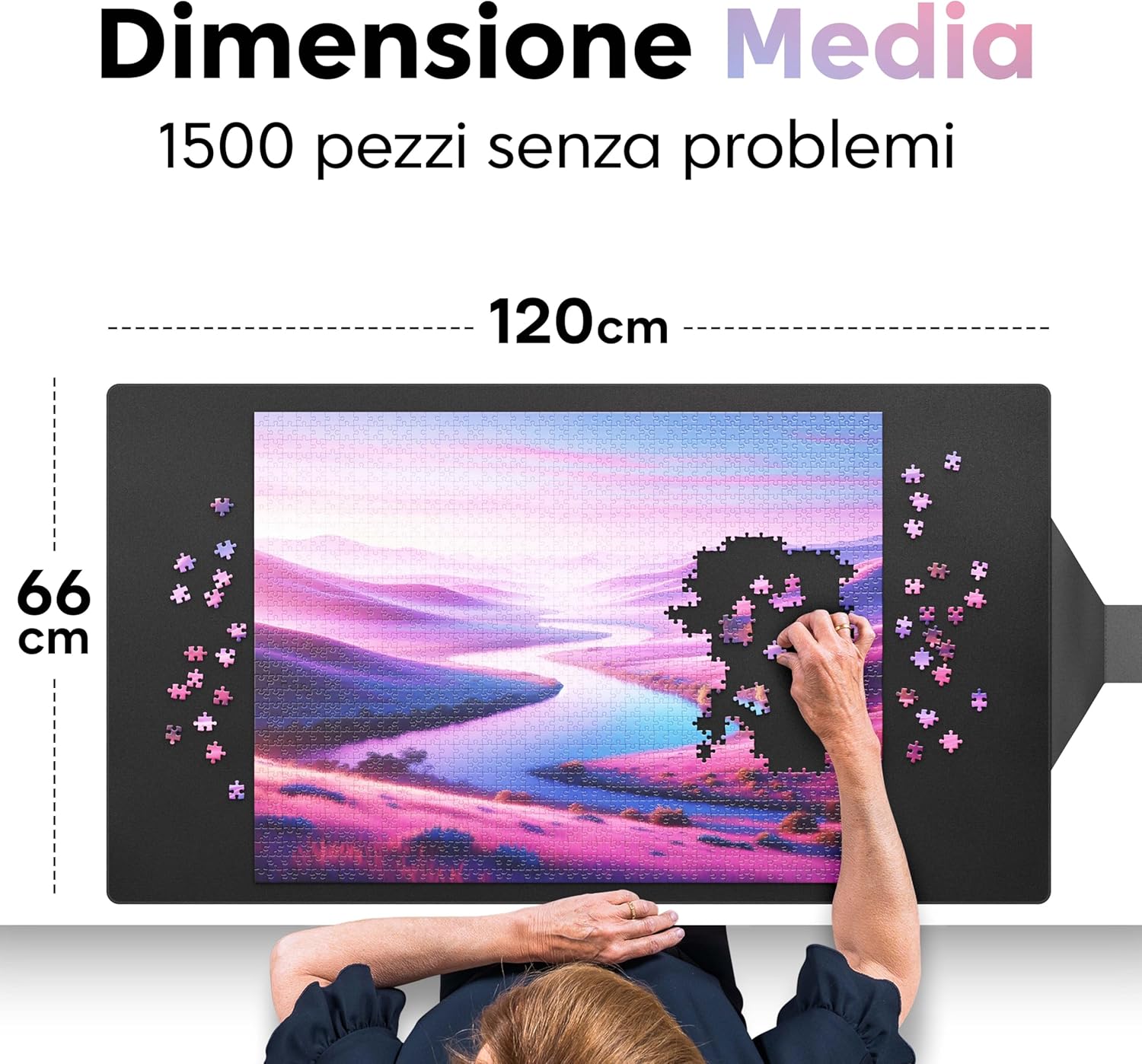Puzzlup Tappeto per Puzzle fino a 1500 Pezzi 66x120 cm - immagine 2