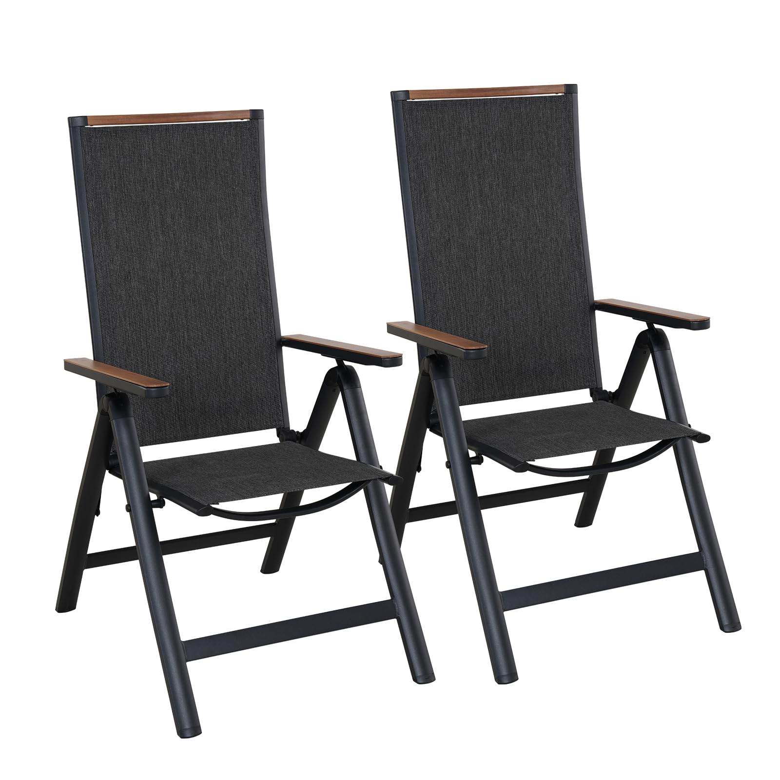 Grand Patio Sedia Pieghevole in Alluminio (2 pezzi)