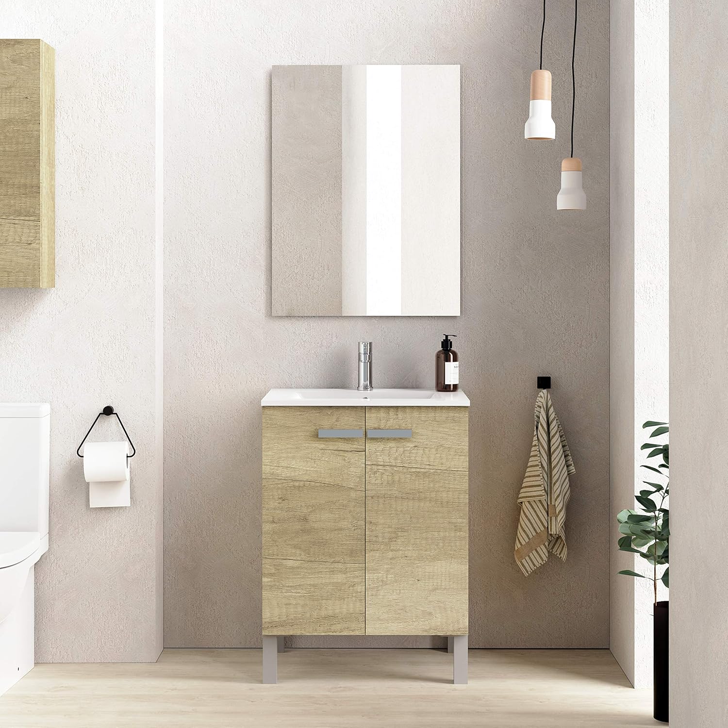 Baikal Neo - Mobile Bagno con Lavabo 60cm, Natura - immagine 2