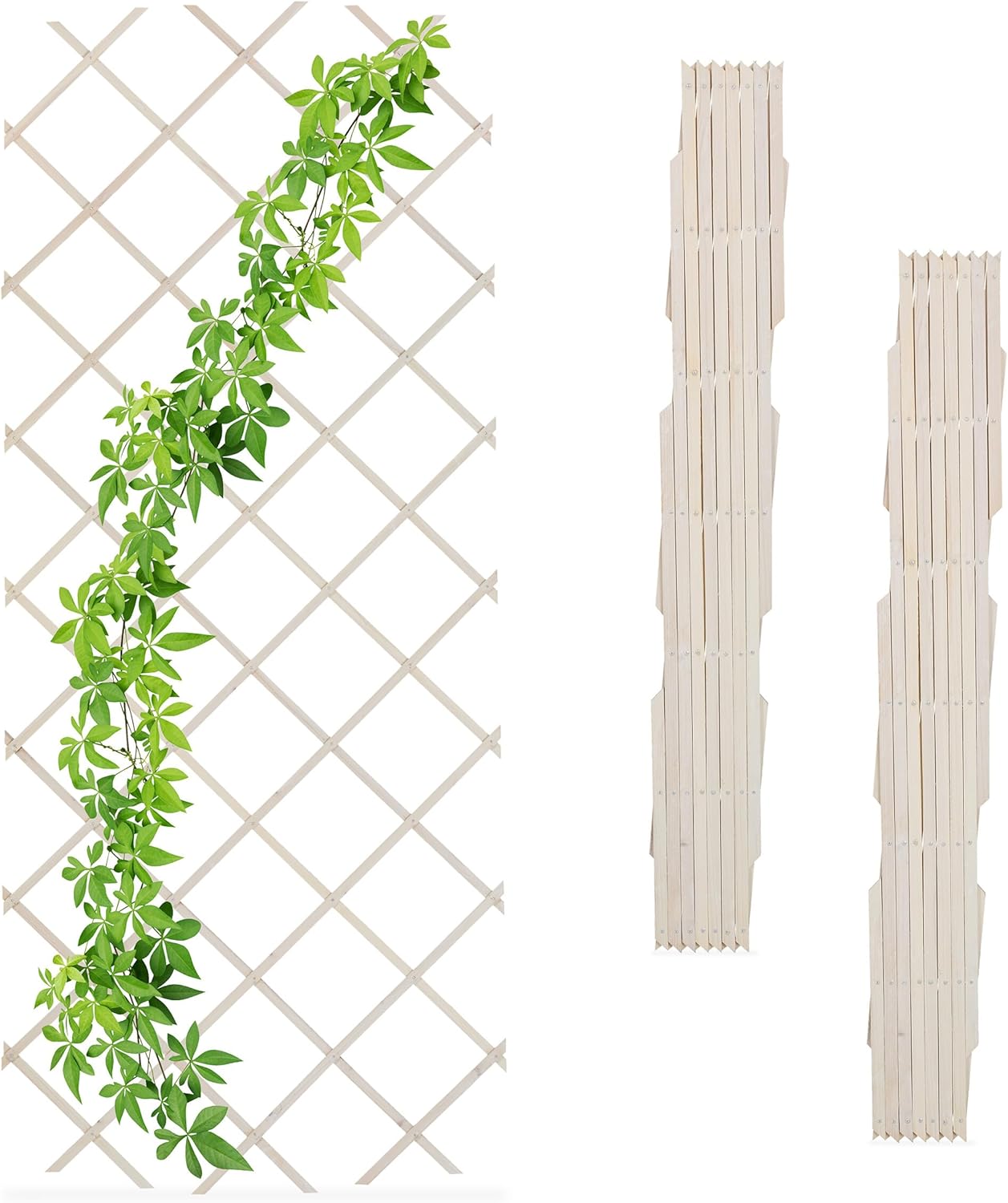 Relaxdays Grigliato in Legno per Rampicanti 180x90 cm, Bianco