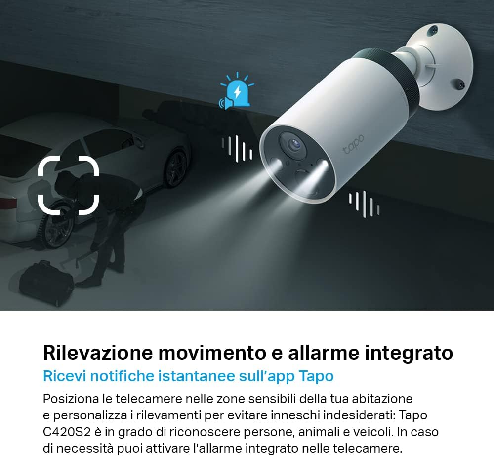 Tapo C420S2 Telecamera Wi-Fi Esterno QHD 2K (2pz) - immagine 5