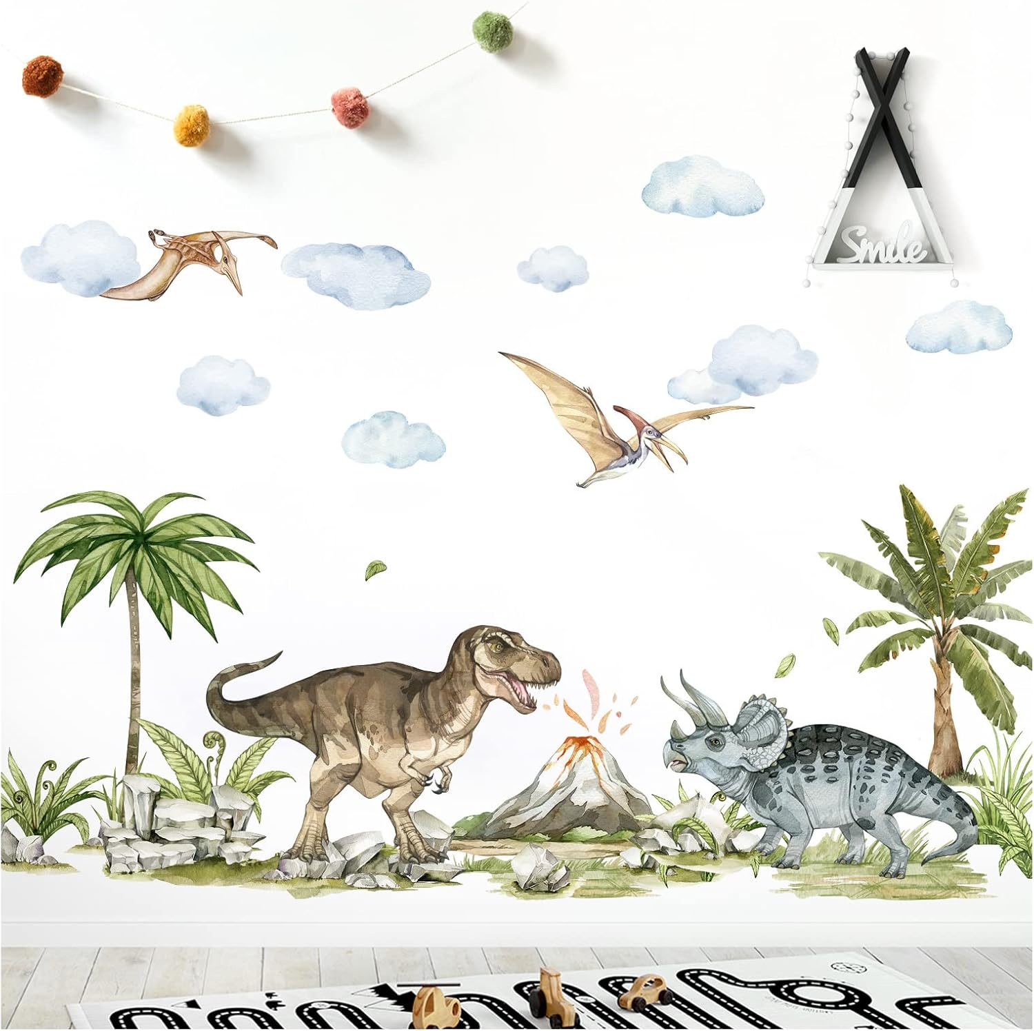 Grandora WTD DL855-3 - Adesivo da Parete Dinosauri