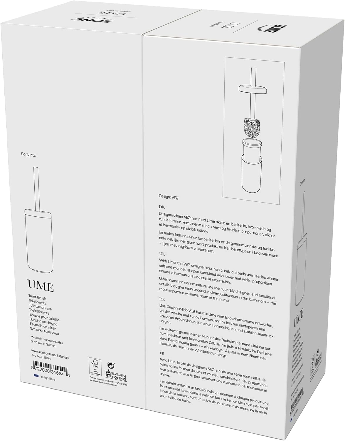 Zone Denmark Ume - Scopino WC in Gres, Blu Indaco - immagine 5