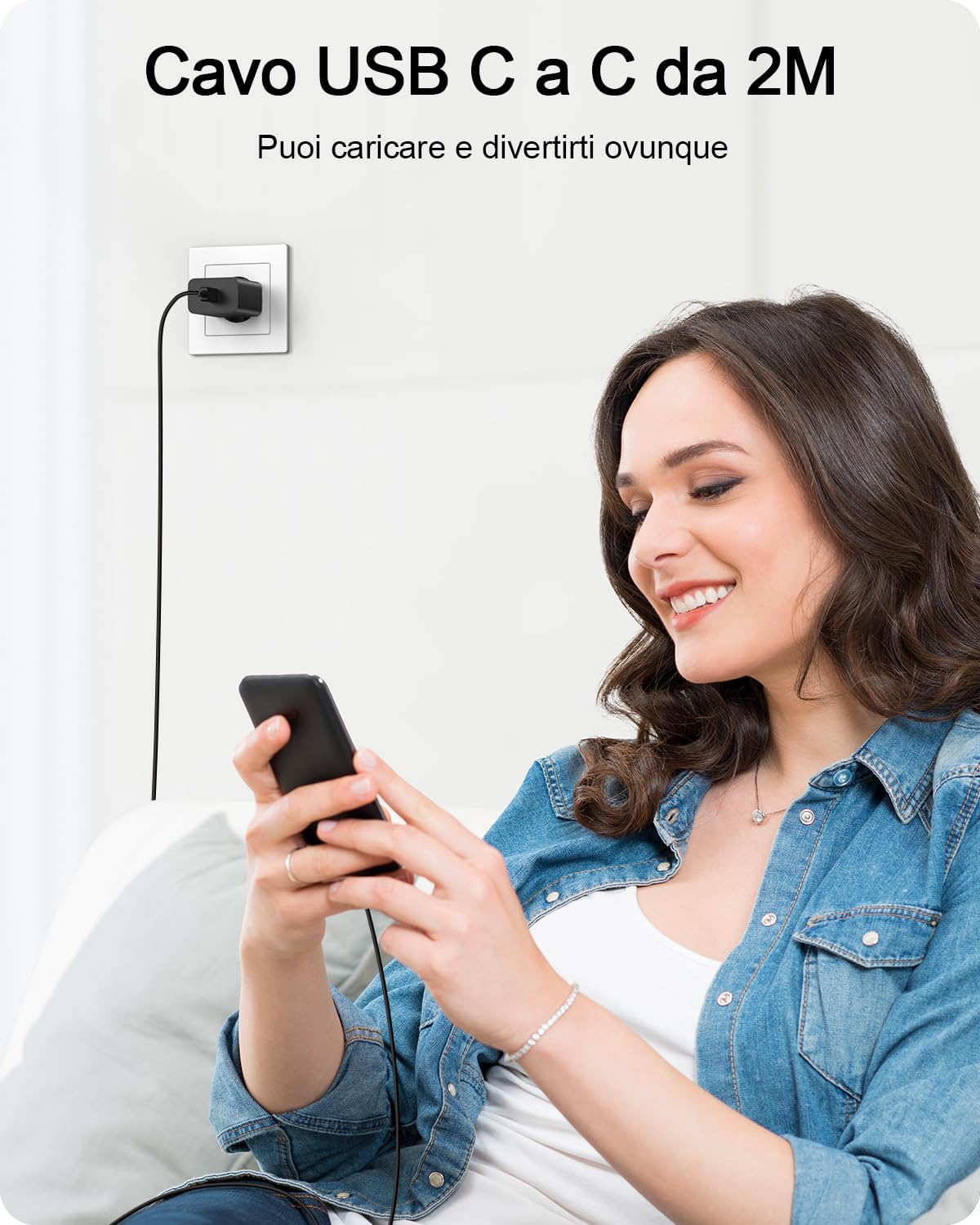 Caricatore USB C 45W con Cavo 2M Ricarica Rapida - immagine 5