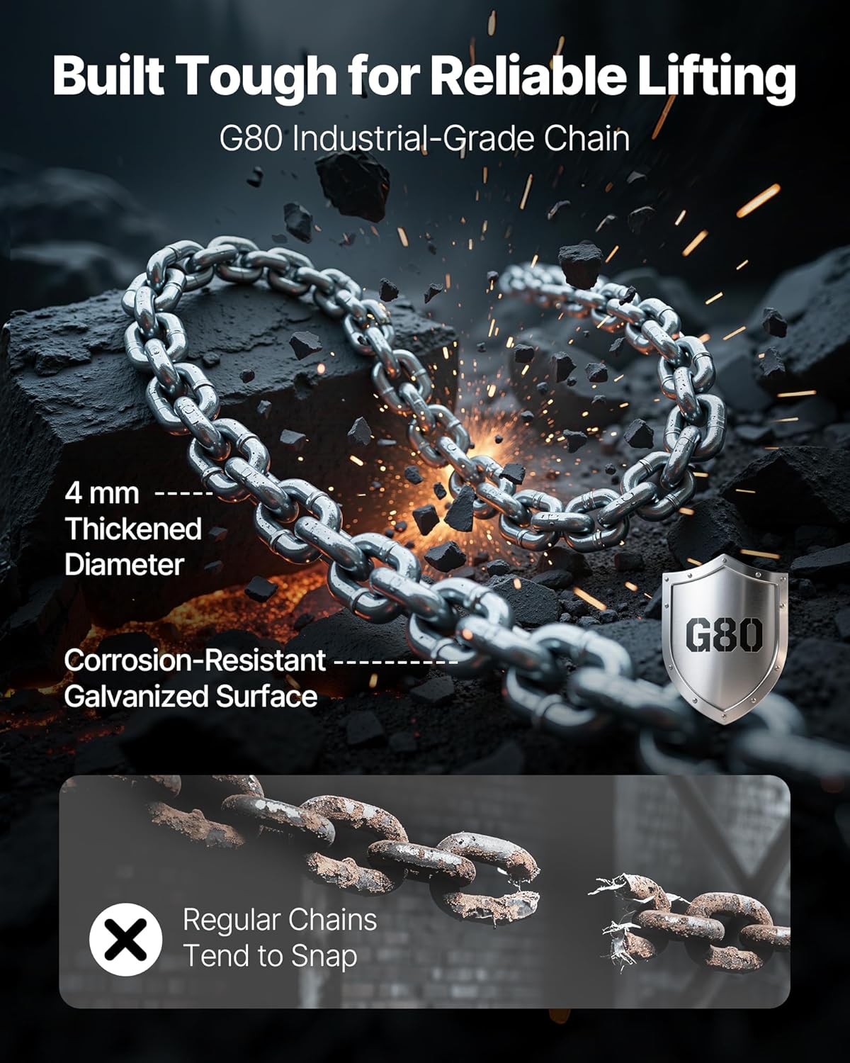 VEVOR Paranco a Catena Manuale a Leva 500 kg - immagine 4