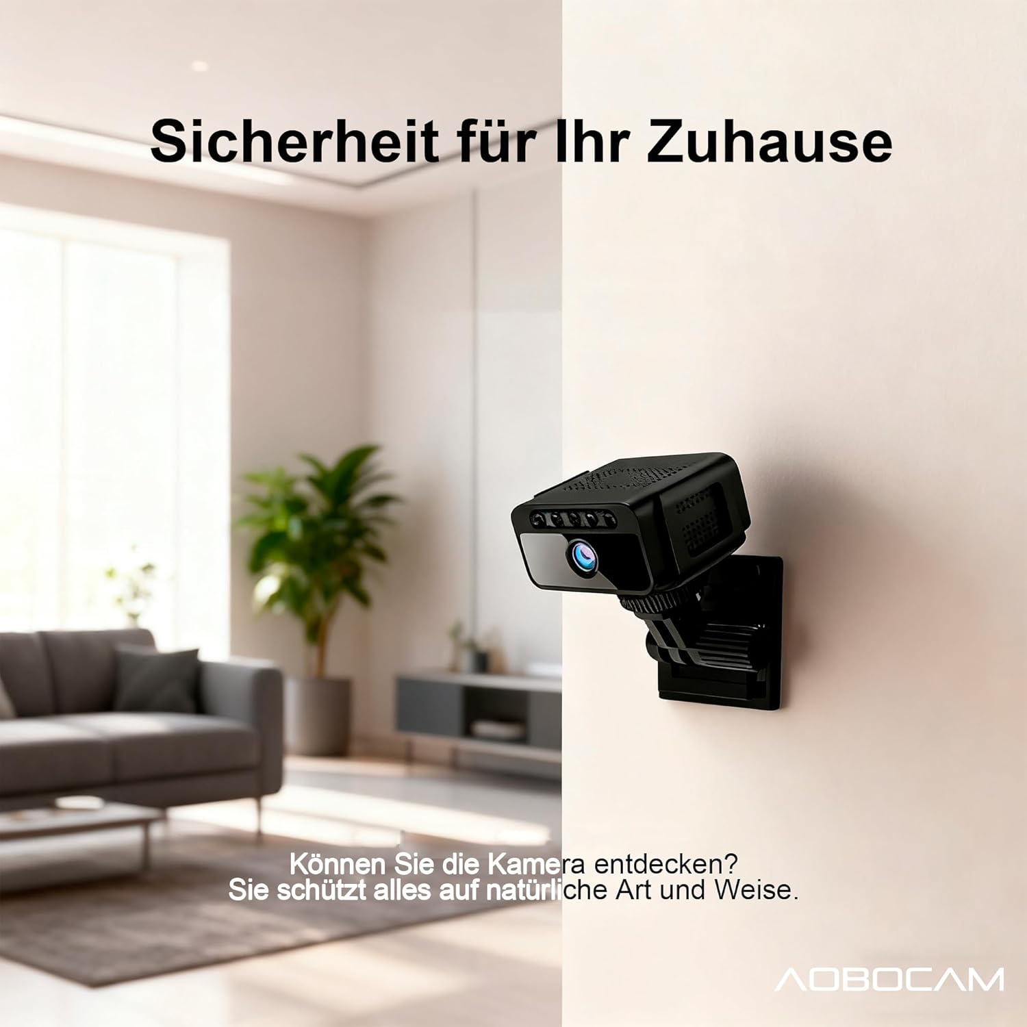 Mini Telecamera WiFi Interna 4K con Visione Notturna, Black - immagine 3