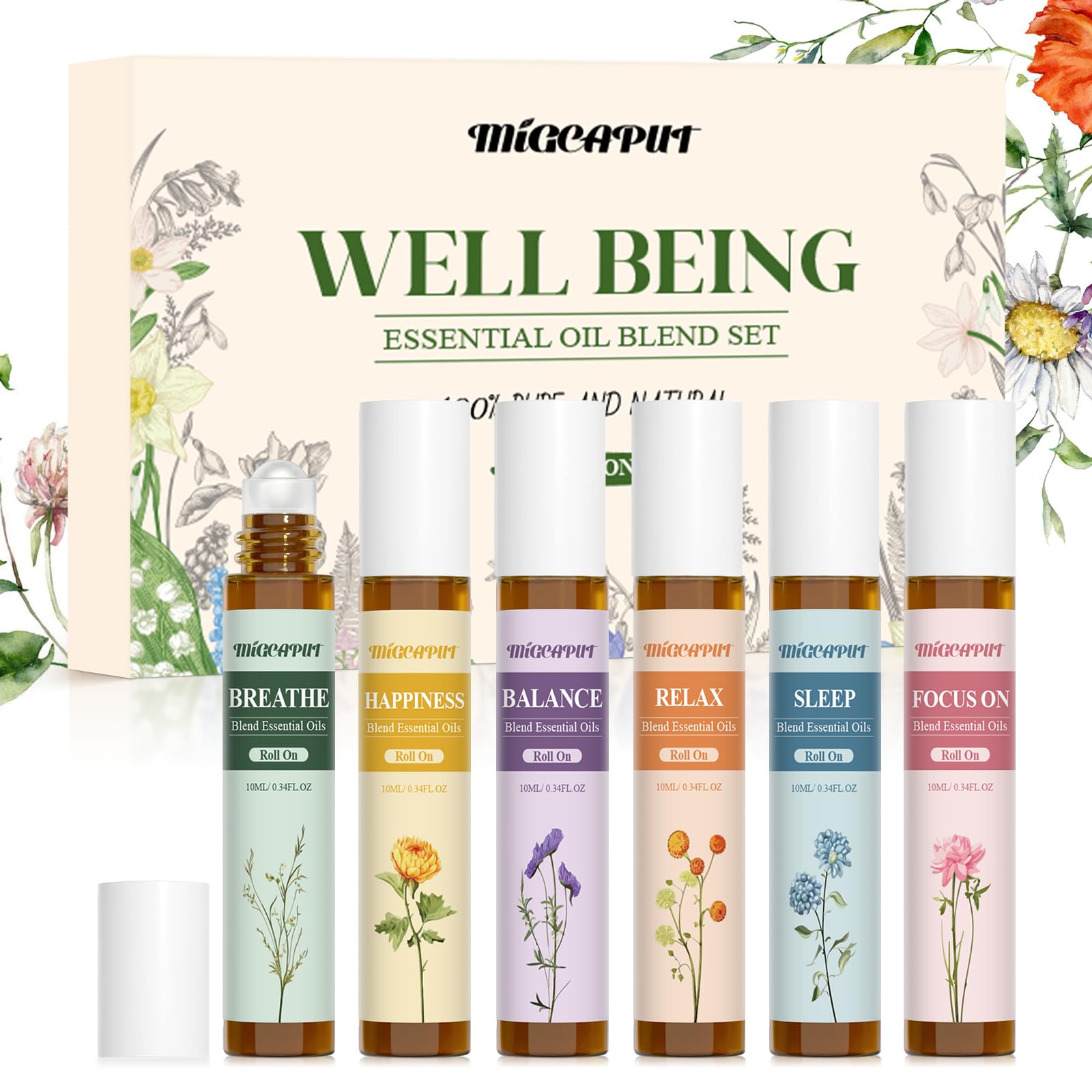 Migcaput Set Oli Essenziali Roll-On 6 x 10ML