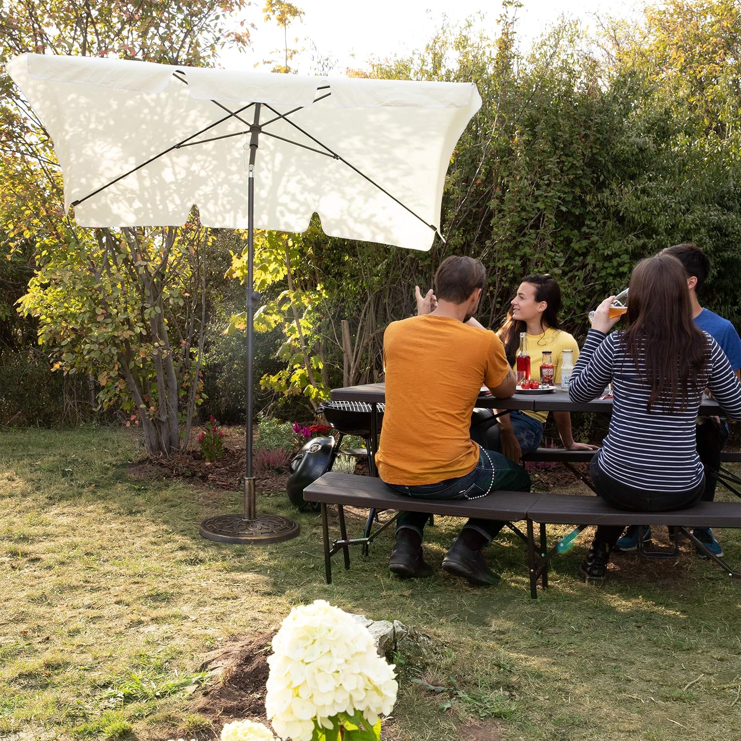 Relaxdays Base per Ombrellone Ø 49,5 cm, Marrone - immagine 3