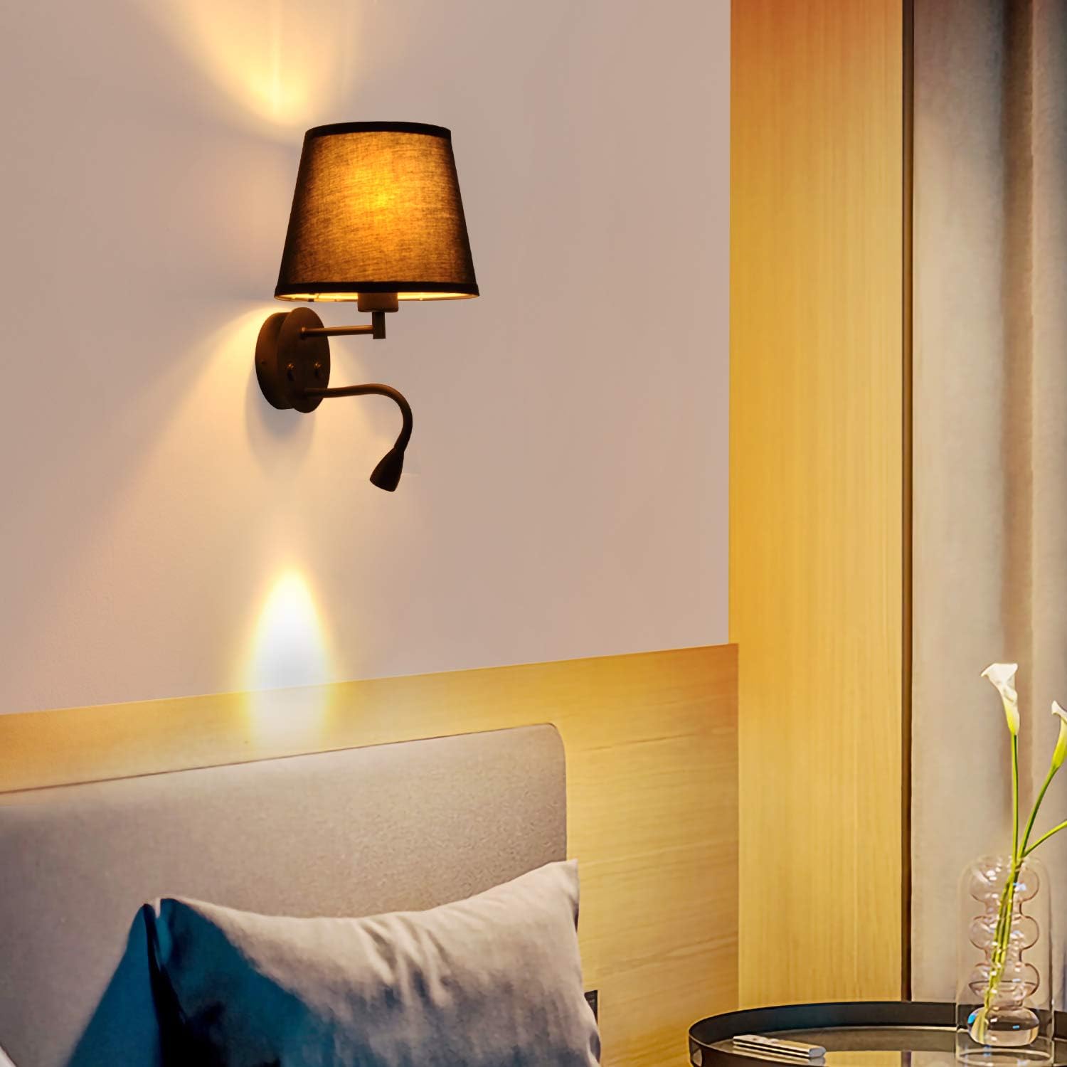 Applique "PAIR" E27 con faretto da lettura a LED da 3W - immagine 2