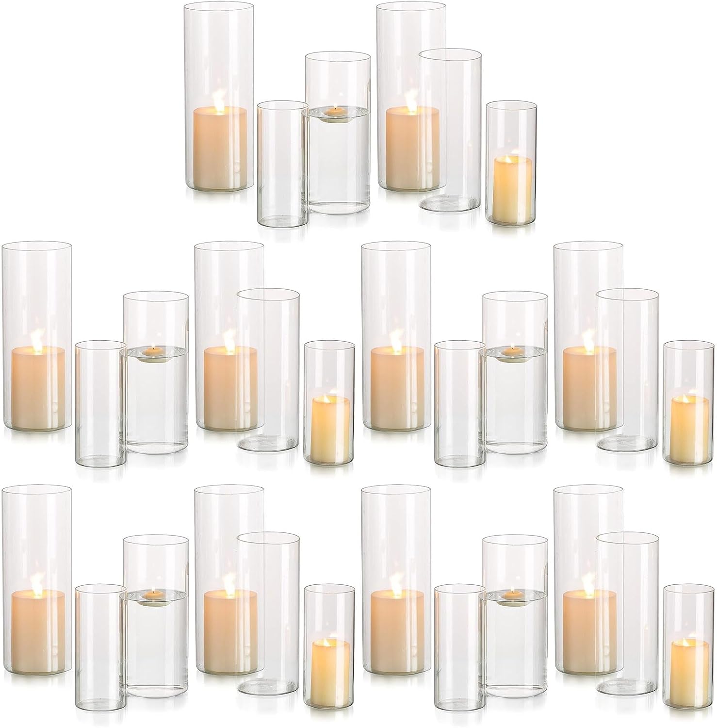 Portacandele Hurricane Cilindro di Vetro