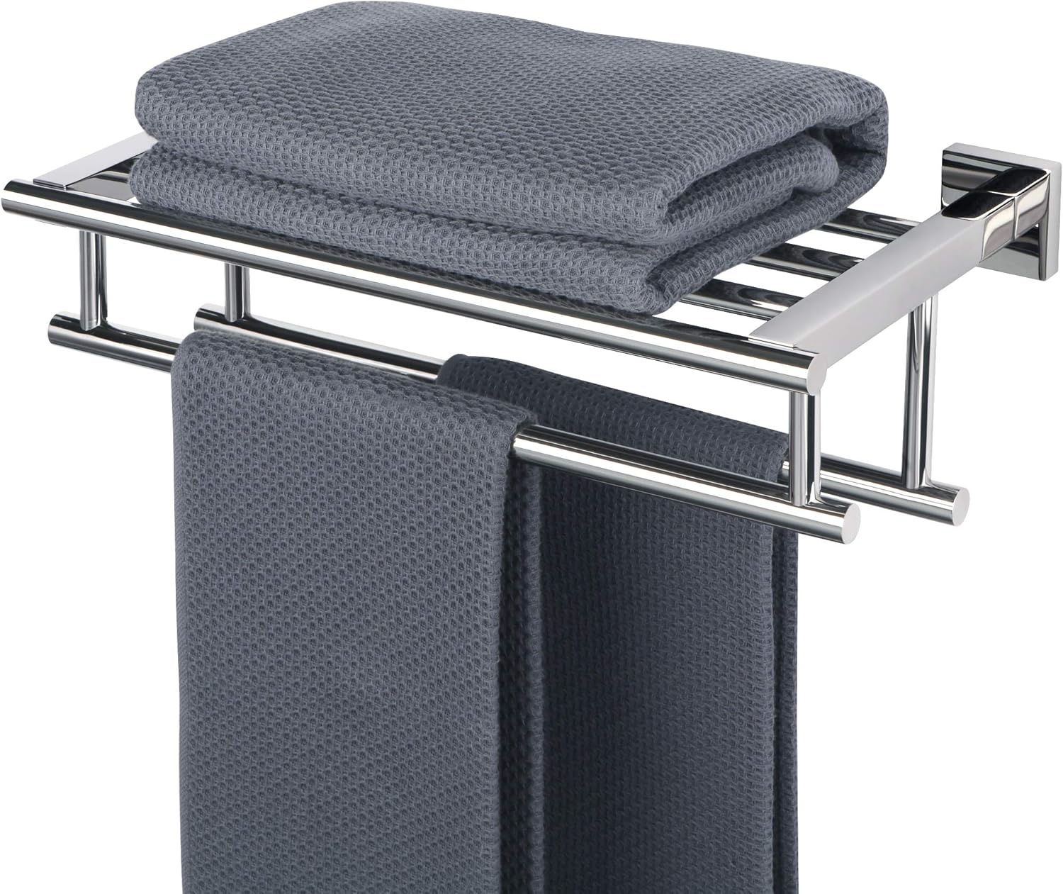 Sayayo Porta Asciugamani Bagno Doppio 40CM Cromo Lucido