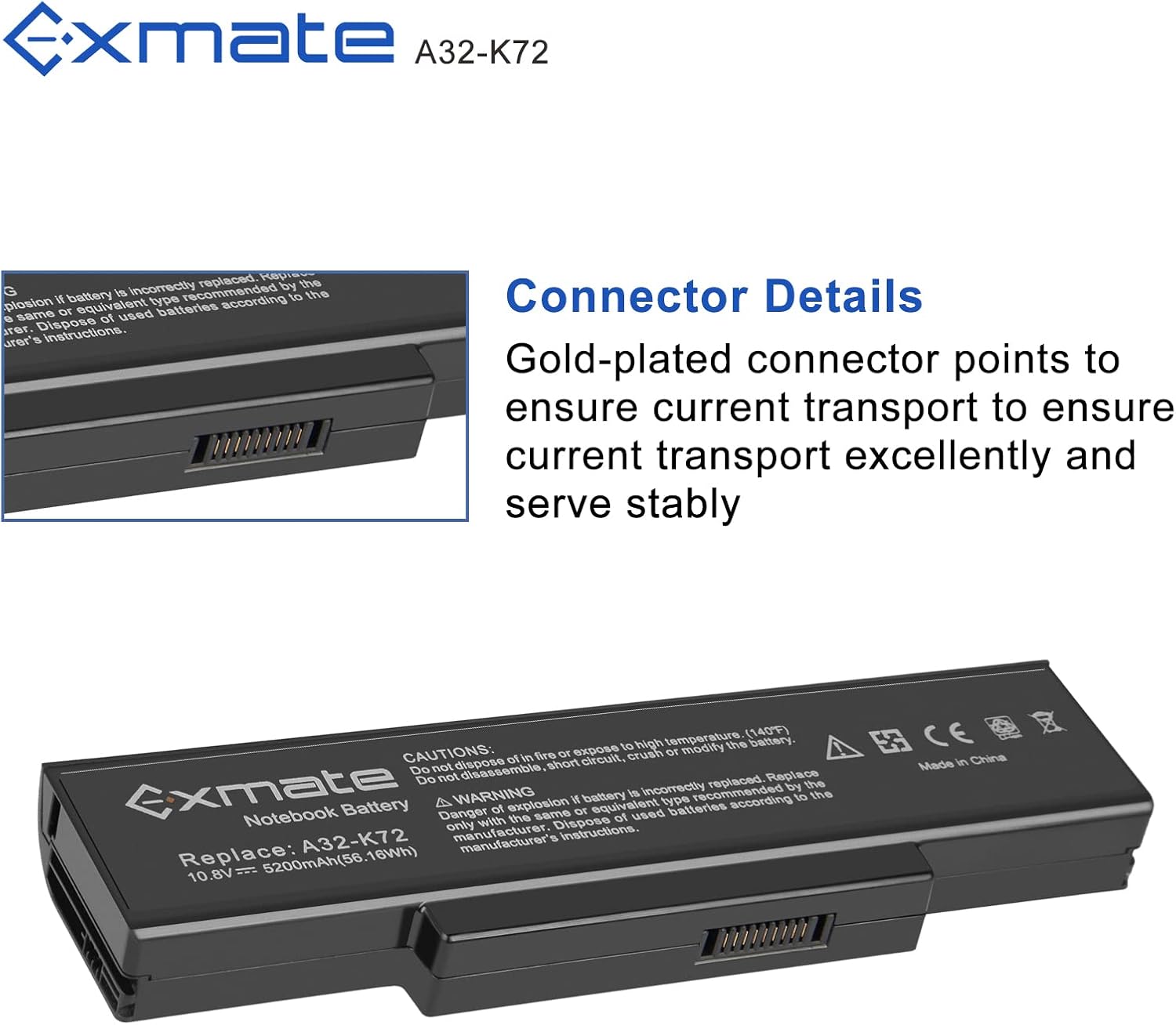 Exmate 5200mAh Batteria A32-K72 per Asus K72 N71 - immagine 3
