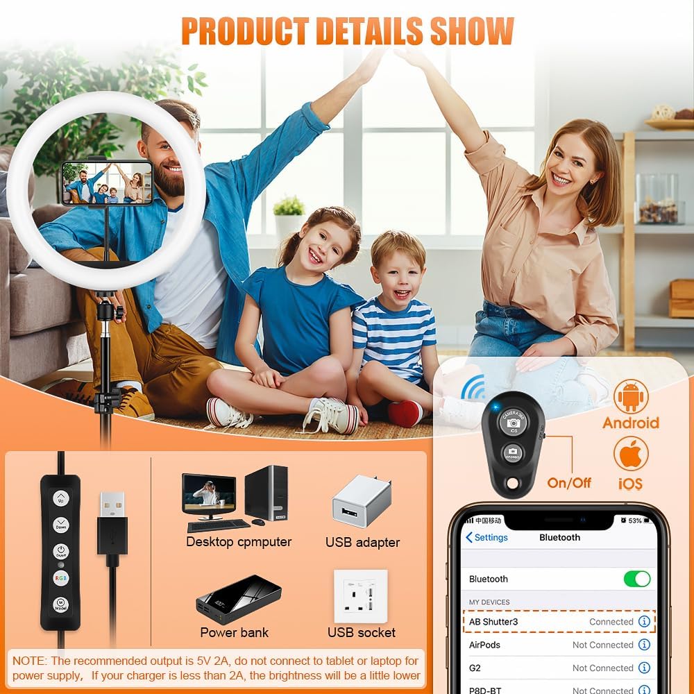 Ring Light Professionale 11.5” con Treppiede e Telecomando - immagine 5