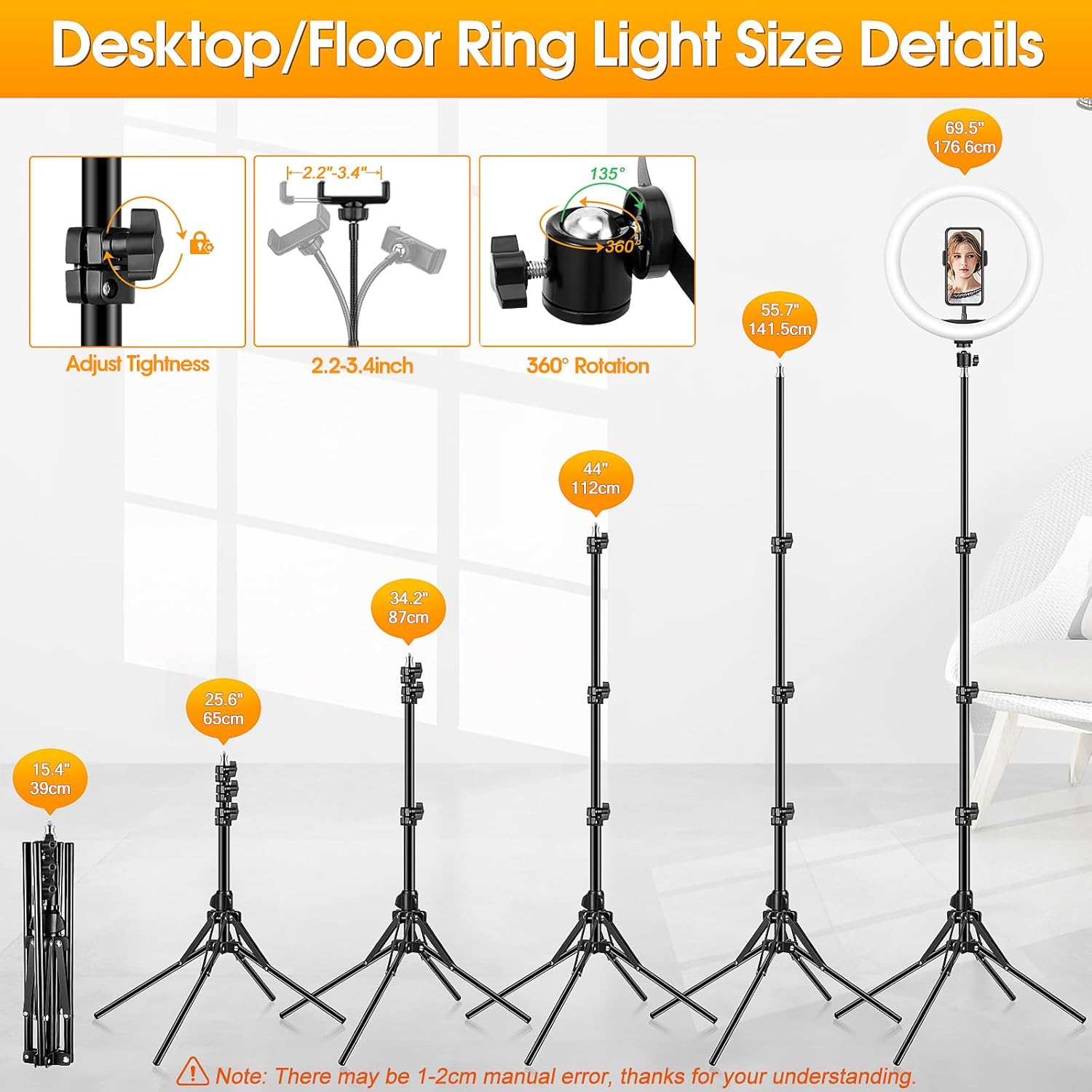 Ring Light Professionale 11.5” con Treppiede e Telecomando - immagine 6
