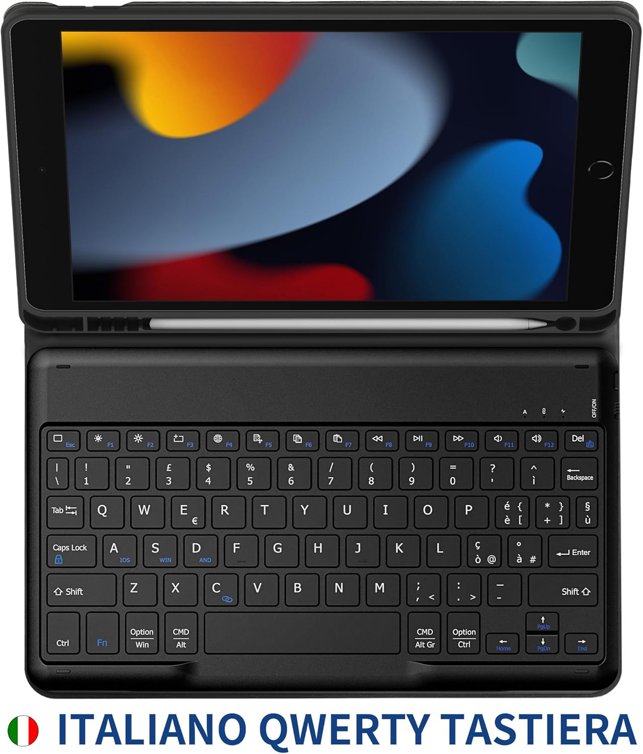 Easyacc Cover iPad 9 Gen con Tastiera, Nero - immagine 3