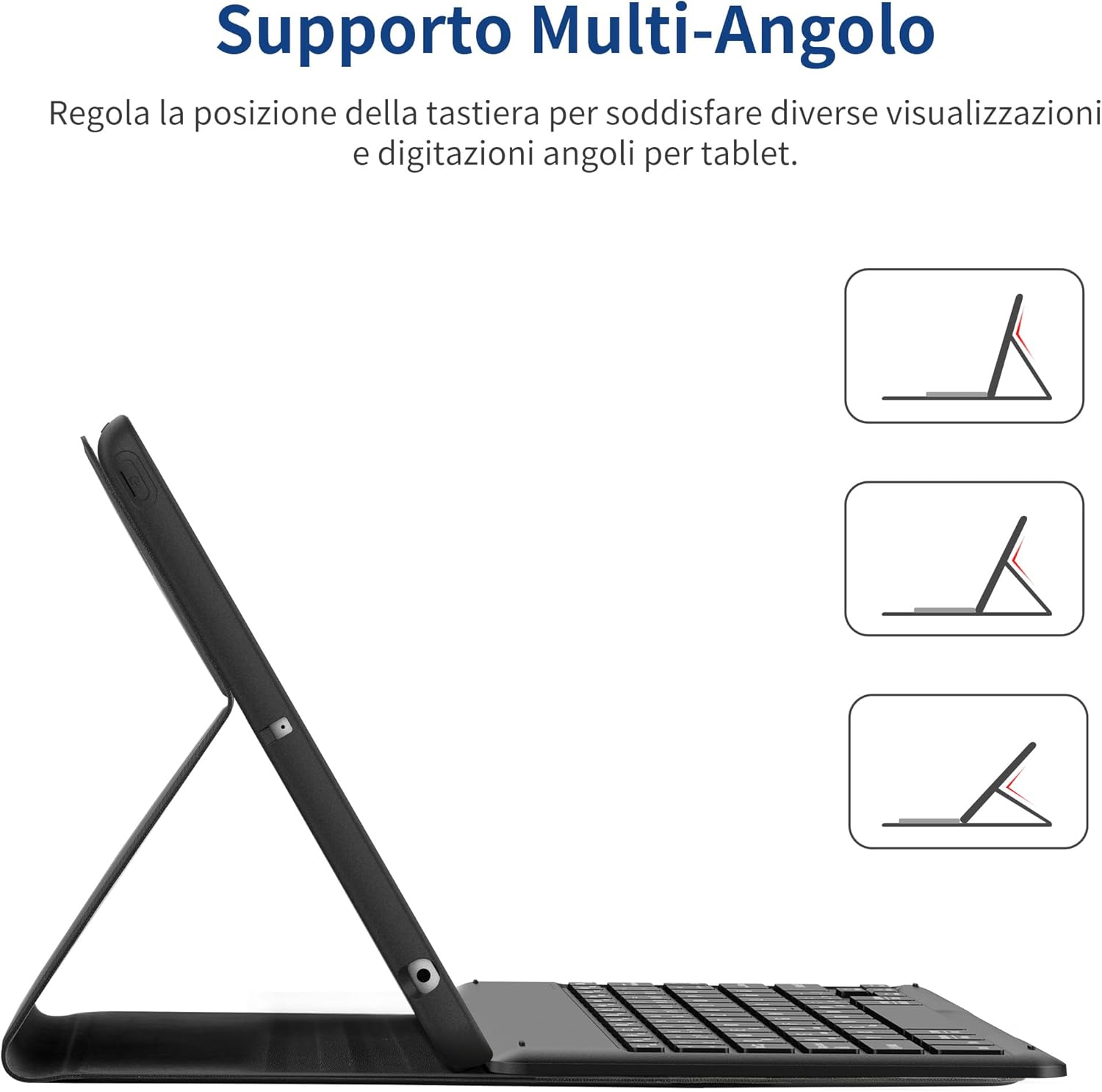 Easyacc Cover iPad 9 Gen con Tastiera, Nero - immagine 6