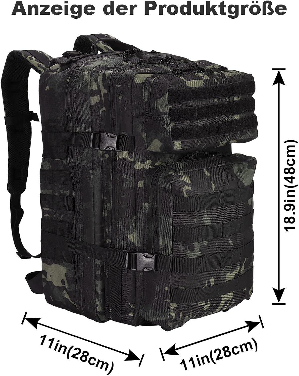 SHANNA Zaino Tattico Militare 45 Litri Impermeabile - immagine 2