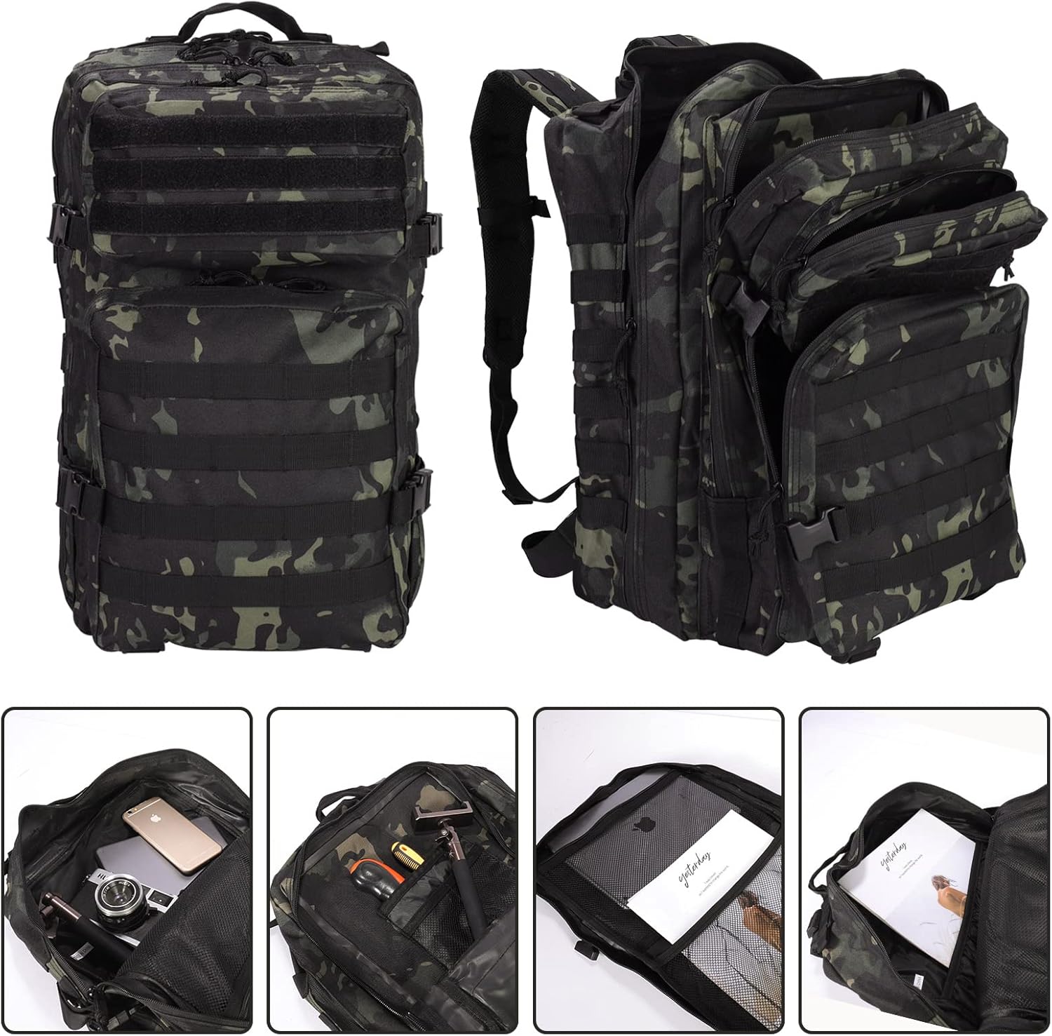 SHANNA Zaino Tattico Militare 45 Litri Impermeabile - immagine 3