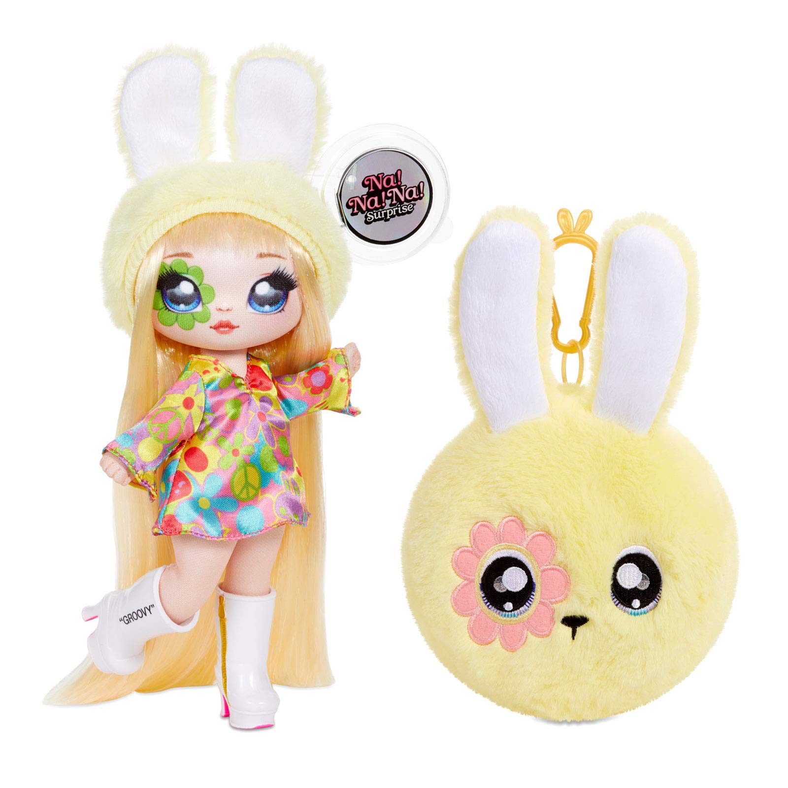 Na Na Na Surprise 2-in-1 Bambola e Borsetta in Peluche, Da Collezione, 4° Serie, Bebe Groovy