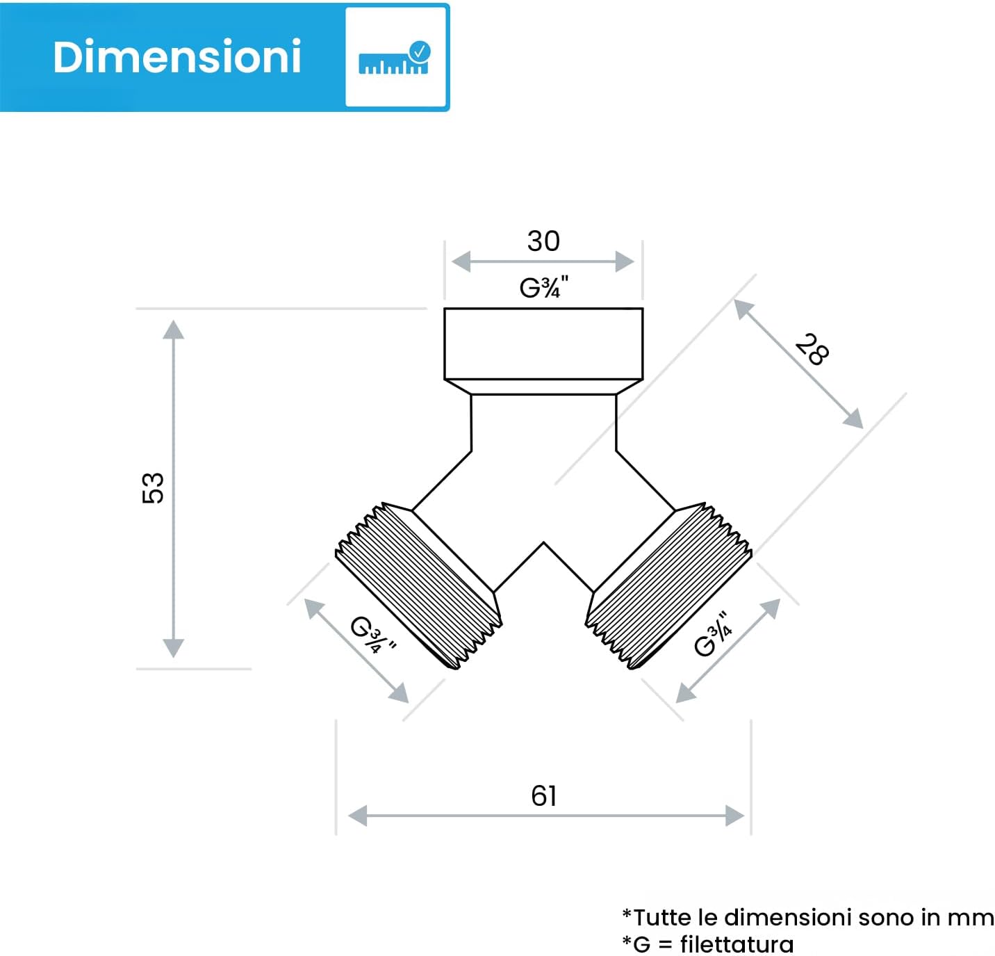 Bächlein Distributore a Y in Ottone 2 Vie - immagine 4