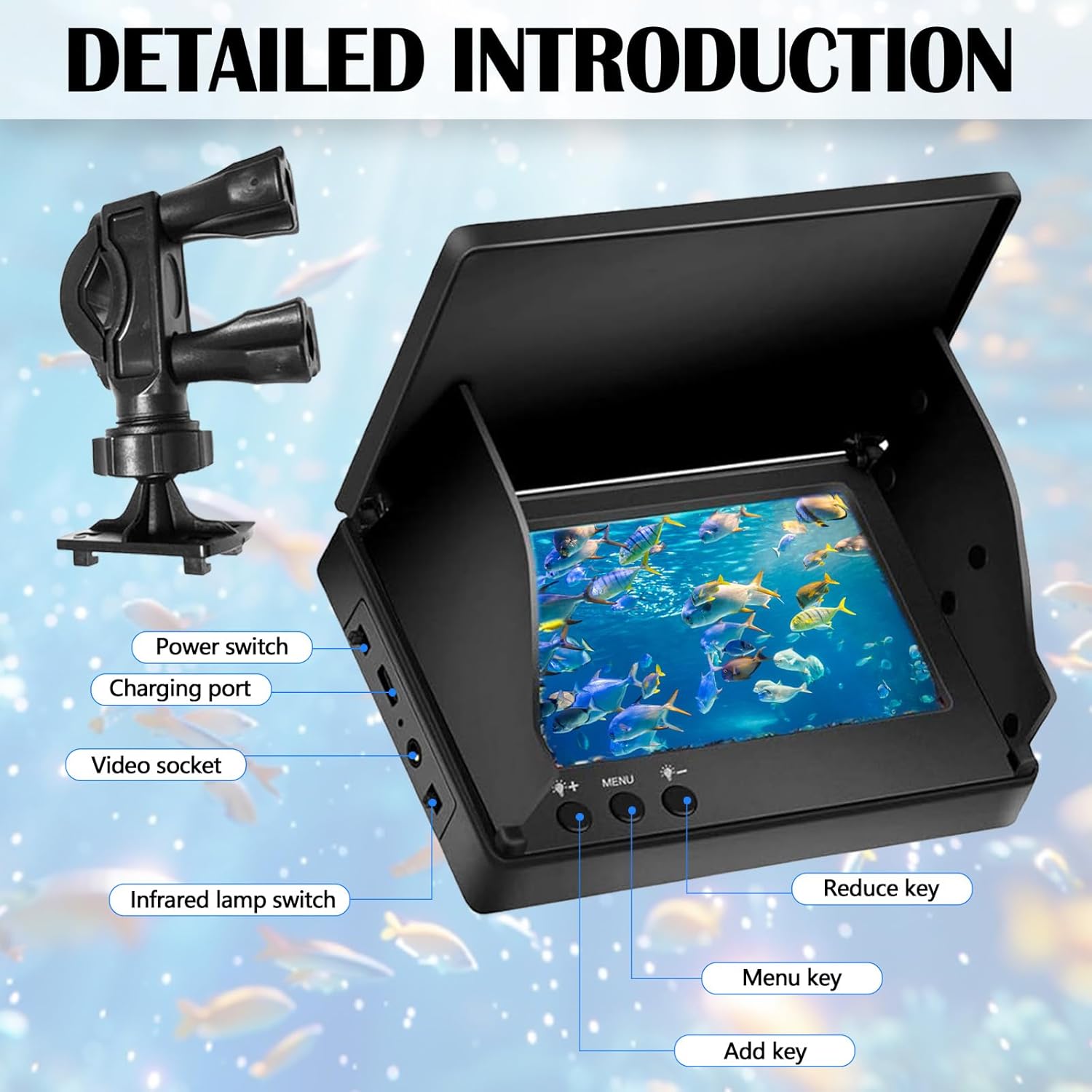 Telecamera Subacquea Pesca IP65 con Display IPS 5" - immagine 6