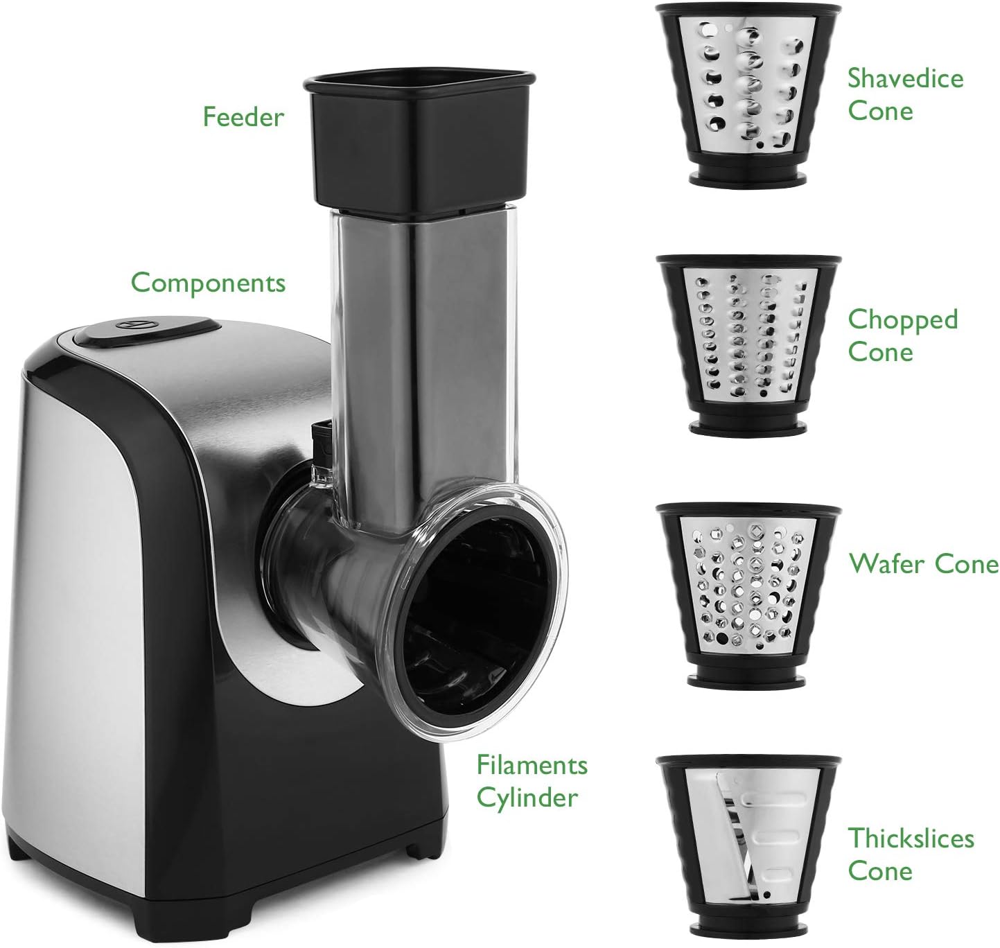 Coocheer Grattugia Affettaverdure Elettrica 150W - immagine 5