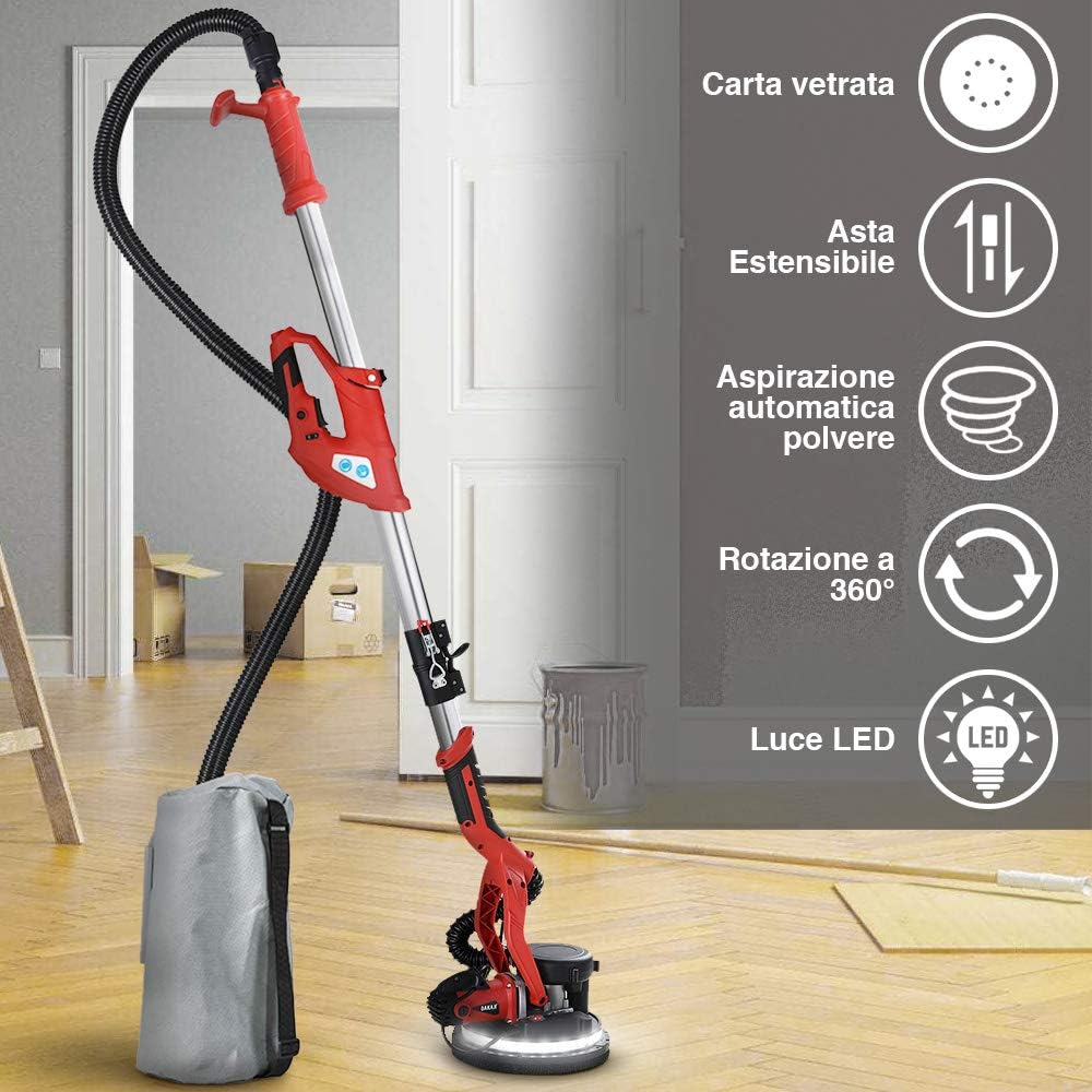 Bakaji Levigatrice Muro Soffitto Pieghevole con LED - immagine 2