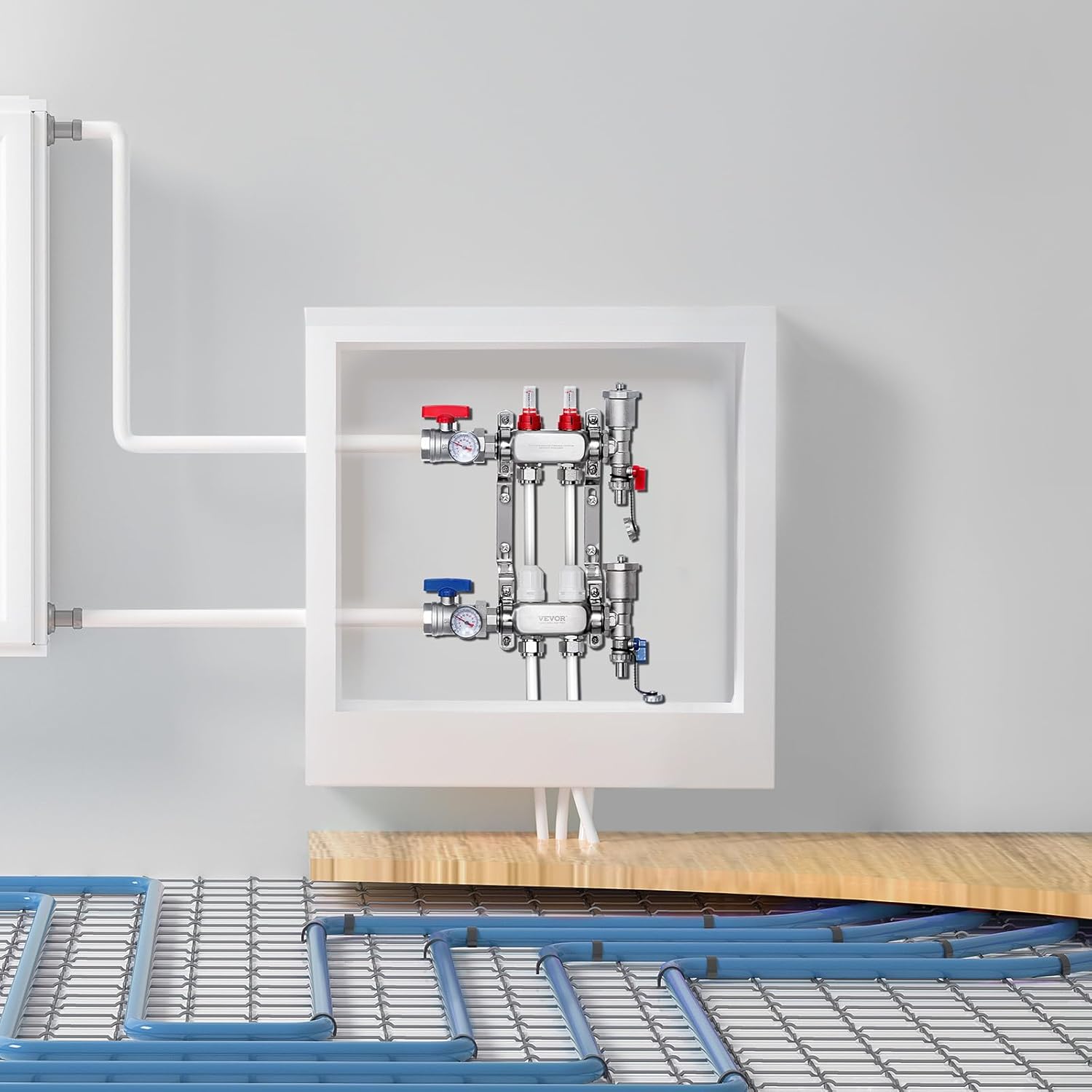 VEVOR Collettore Riscaldamento Radiante 2 Rami PEX - immagine 8