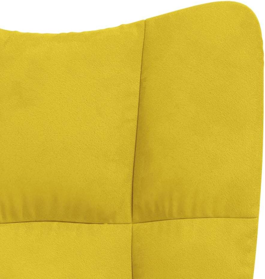 vidaXL Sedia a Dondolo Giallo Senape in Velluto - immagine 6