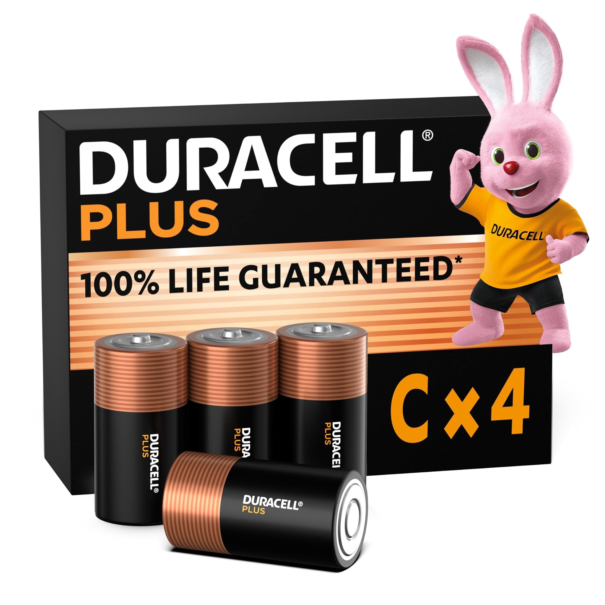 Duracell Batterie Plus C (4 pezzi) Alcaline 1.5V