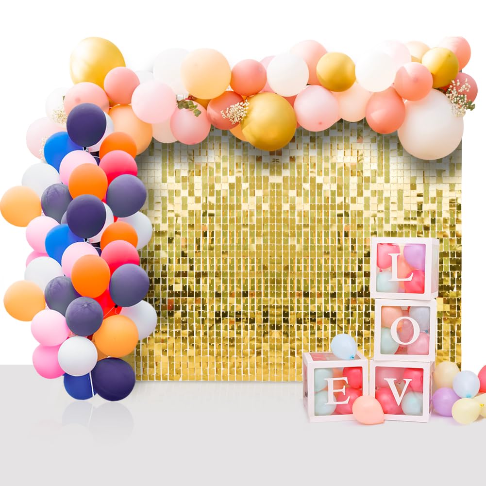 Yfzyt 24 Paillettes Quadrate Decorazione Parete Oro 30x30cm