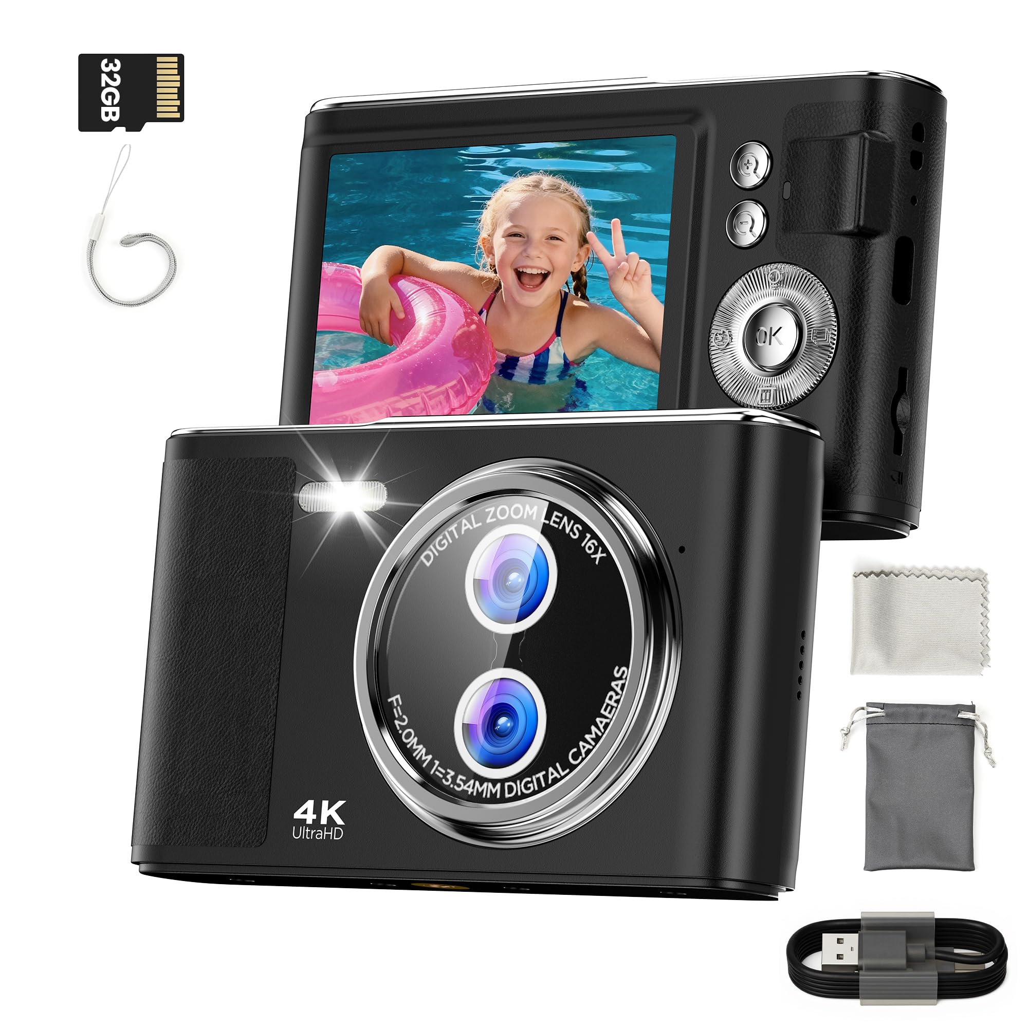 Fotocamera Digitale Bambini 48MP 4K con Schermo 2,8"