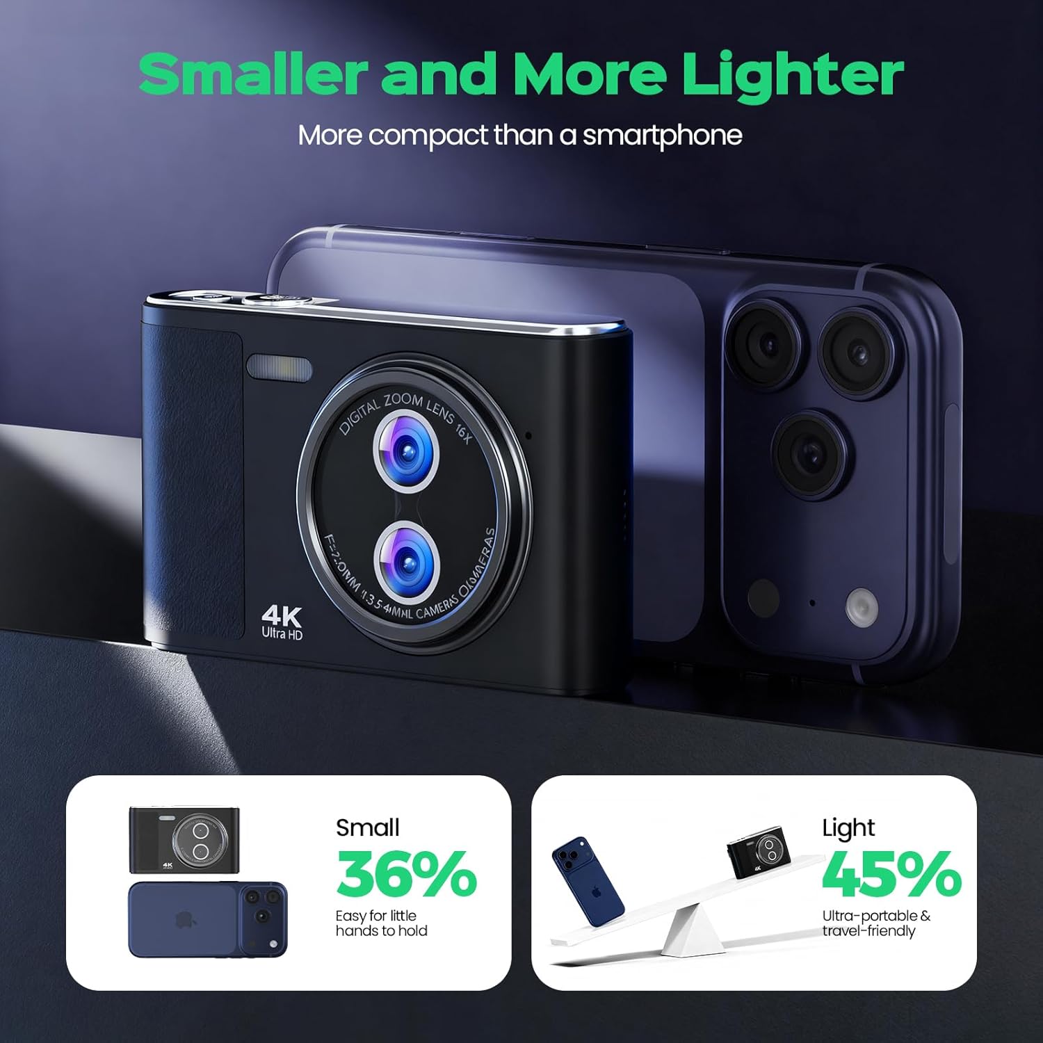 Fotocamera Digitale Bambini 48MP 4K con Schermo 2,8" - immagine 5