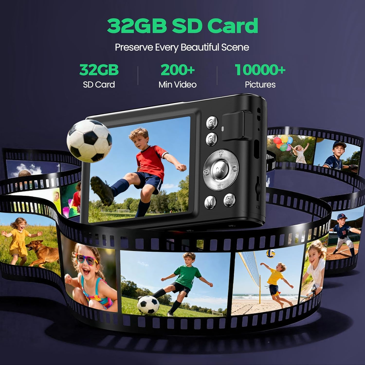 Fotocamera Digitale Bambini 48MP 4K con Schermo 2,8" - immagine 6