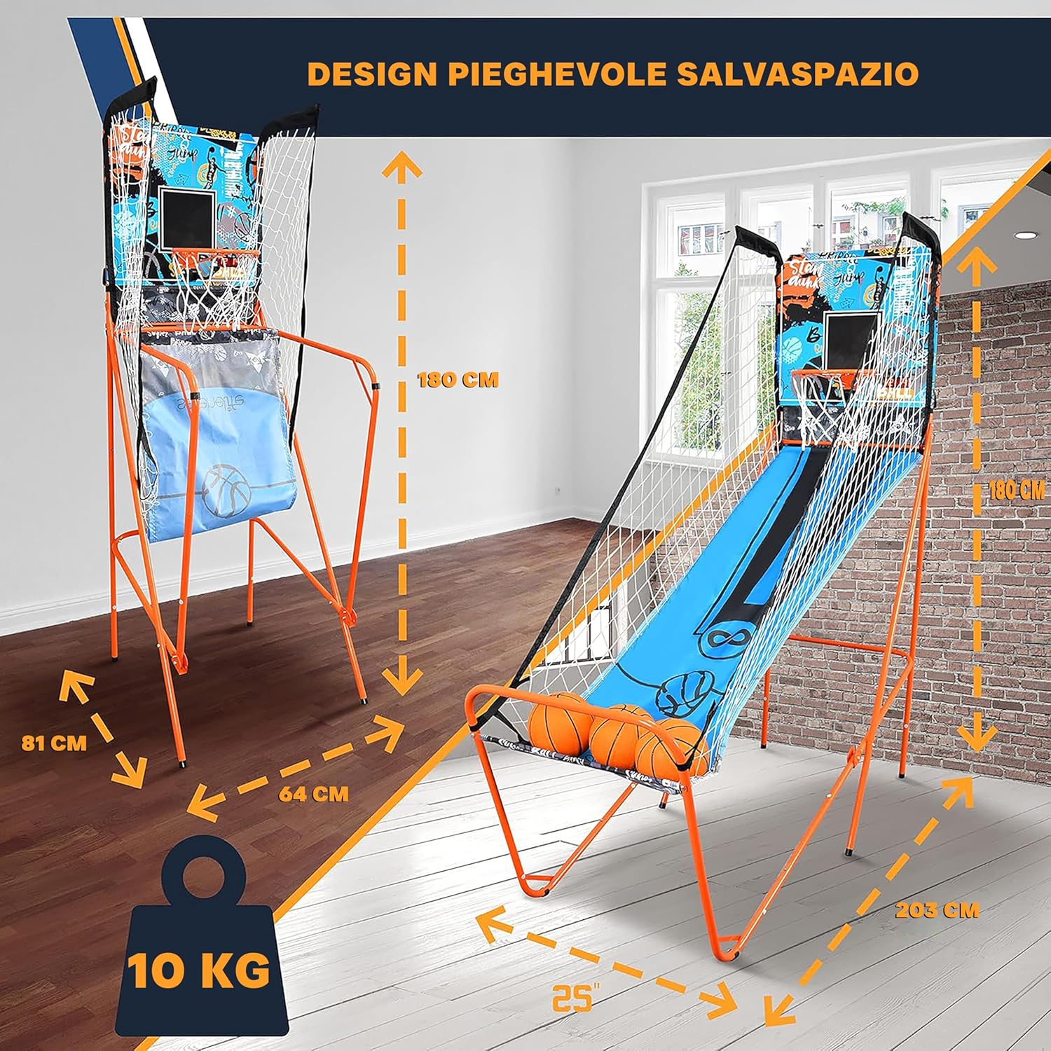 SereneLife Canestro Basket Esterno e Interno, Blu - immagine 2