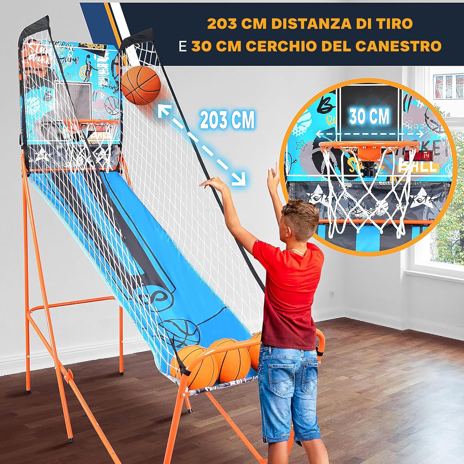 SereneLife Canestro Basket Esterno e Interno, Blu - immagine 3