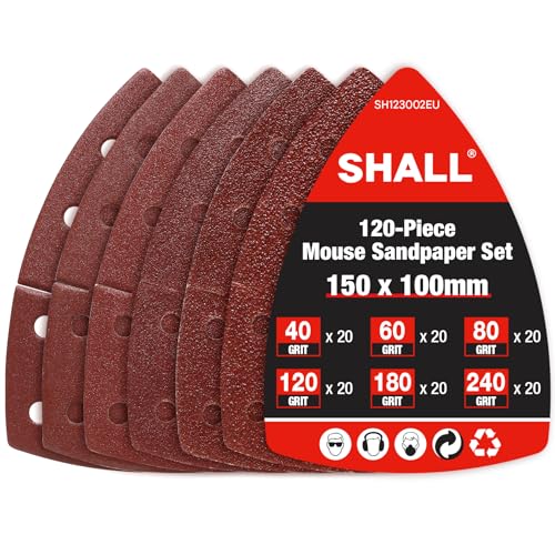 Shall 120 Fogli Abrasivi per Levigatrice Mouse
