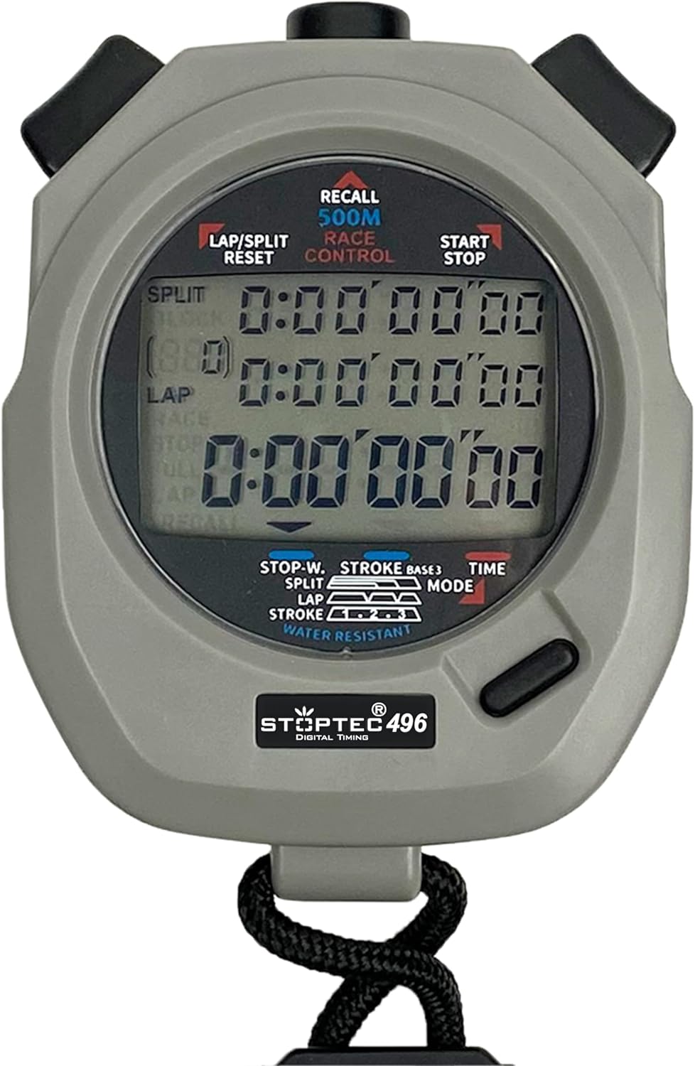 Stoptec Cronometro 496 - Display 3 righe, 500 Memoria - immagine 1
