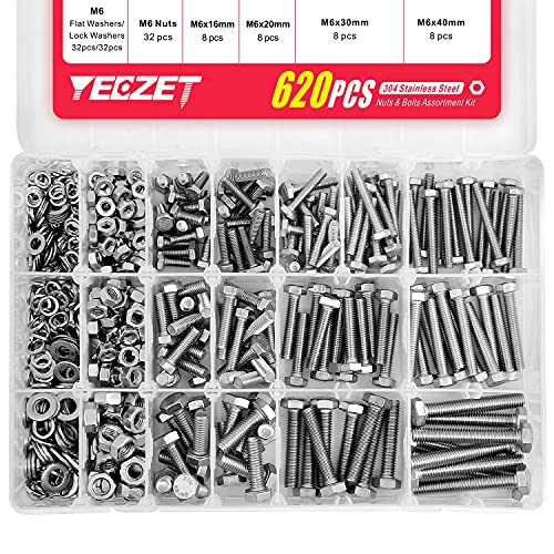 Yeezet Set 620 Bulloni e Dadi M4, M5, M6 in Acciaio Inox 304